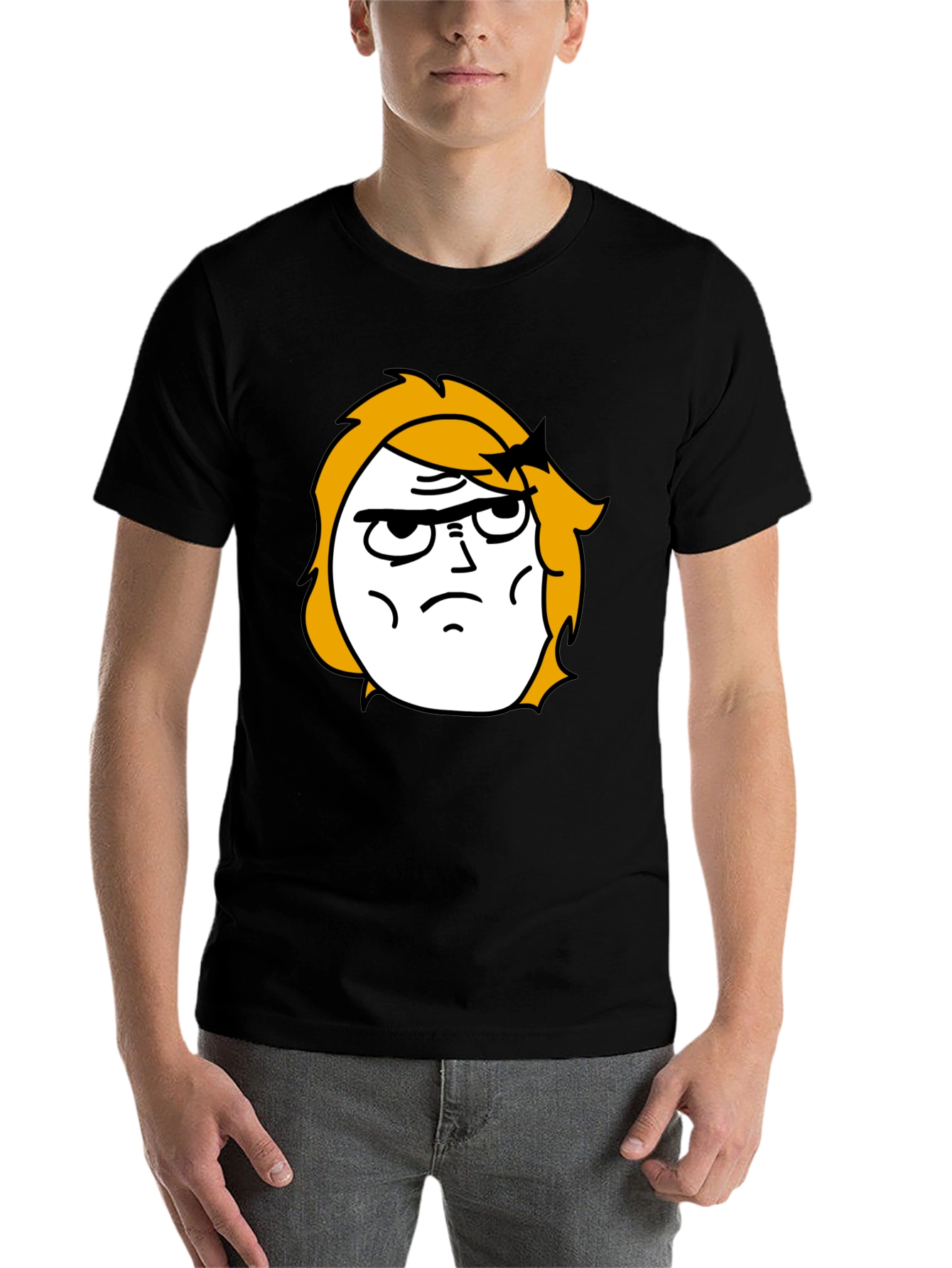 Black Meme Face Graphic Black T-Shirt view 7