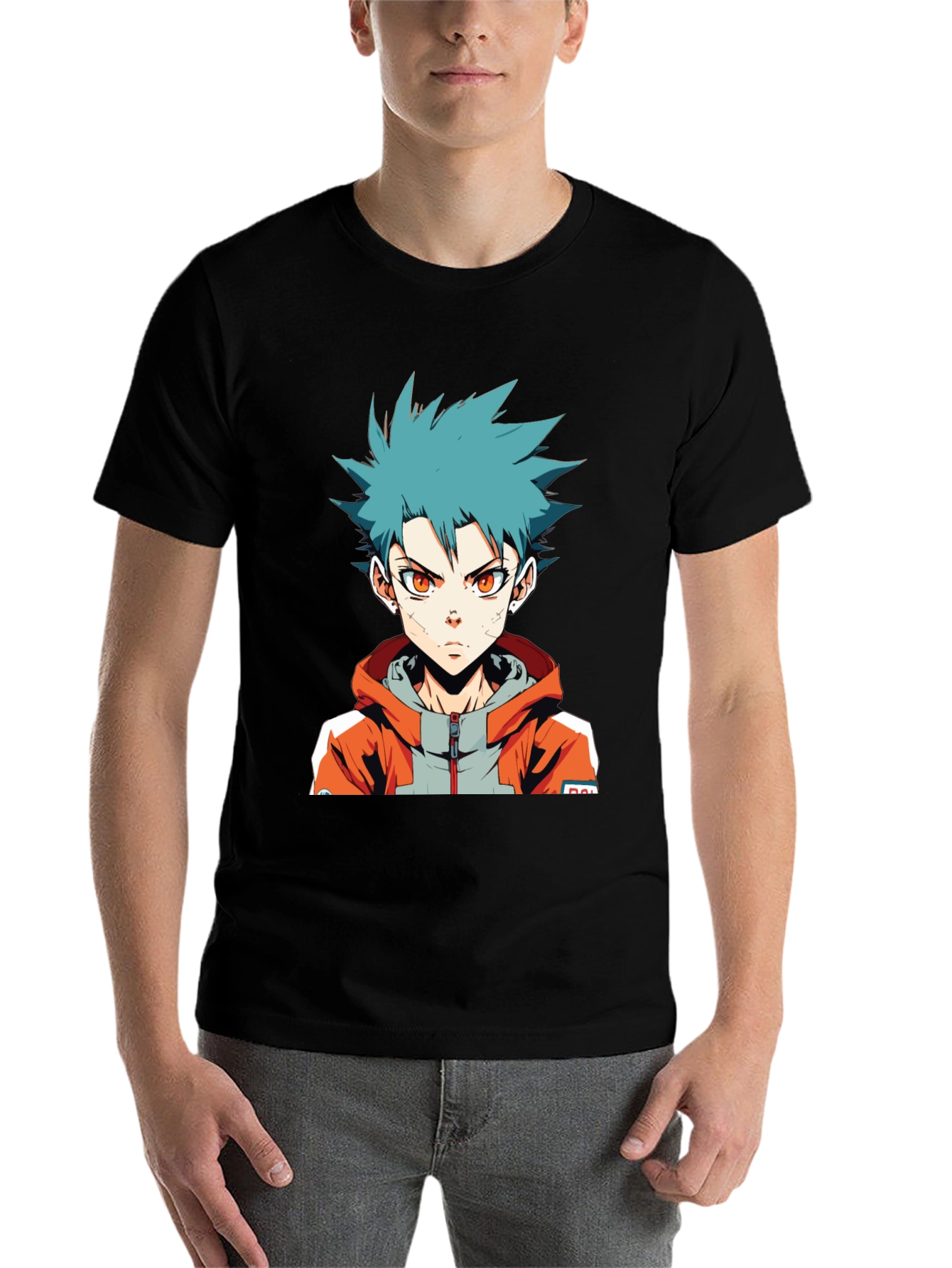 Black Anime Boy Graphic Tee - Stylish Cotton T-Shirt view 7