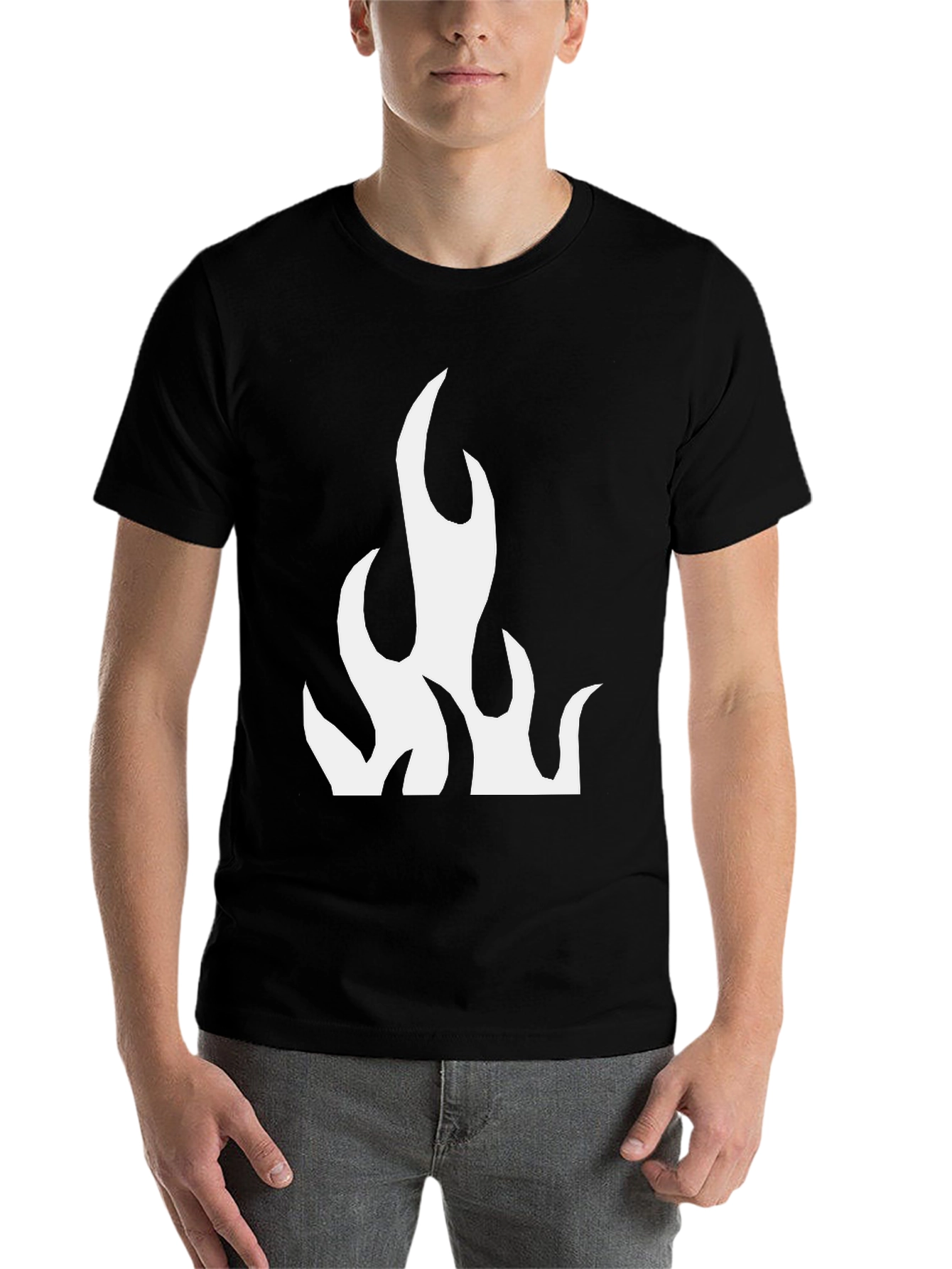 Black Flame Graphic Black T-Shirt - Casual Style view 7
