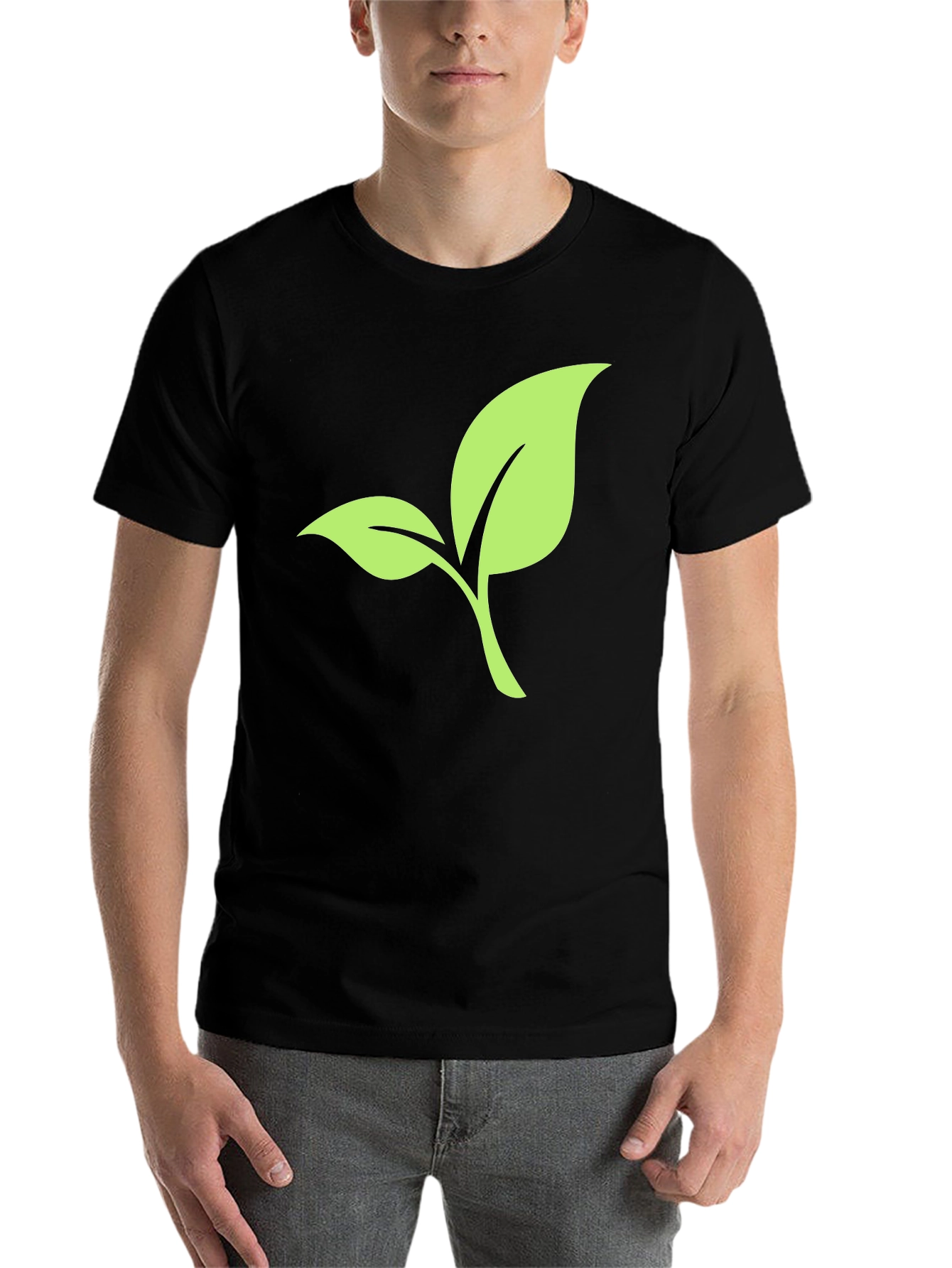 Leaf Graphic Black T-Shirt - 7