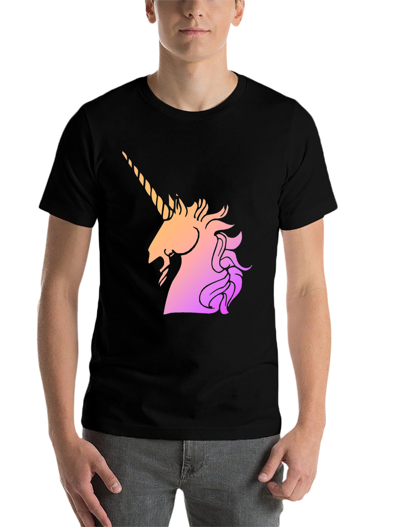 Black Unicorn Graphic Tee - Stylish Black Cotton T-Shirt view 7