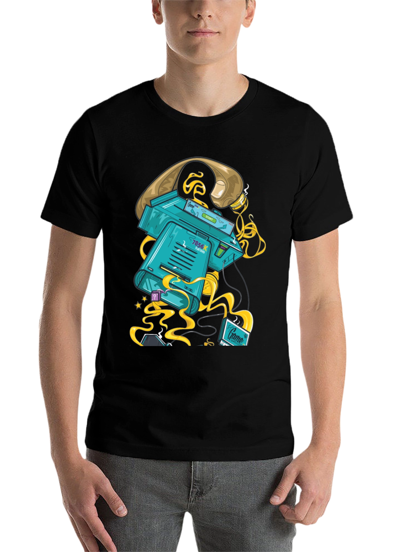 Black Retro Gaming T-Shirt view 7