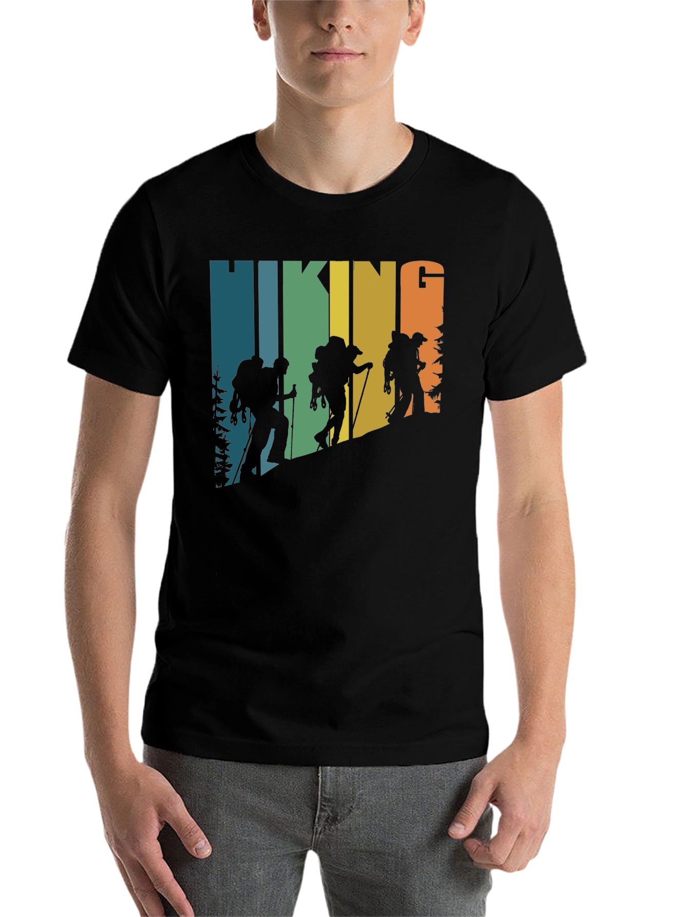 Black Hiking Retro T-Shirt Outdoor Adventure Tee view 7