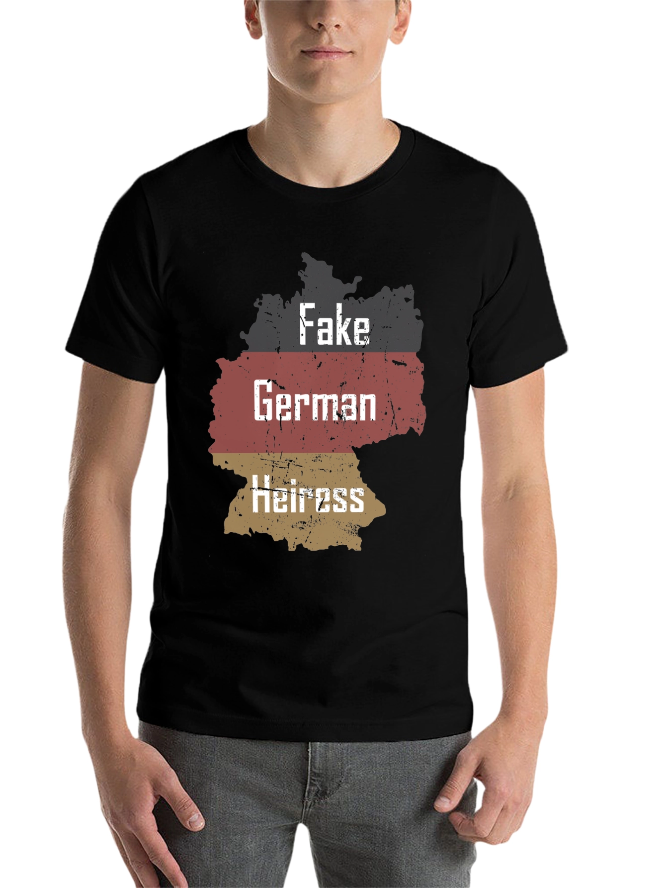 Black Fake German Heiress T-Shirt Funny Sarcastic Tee view 7
