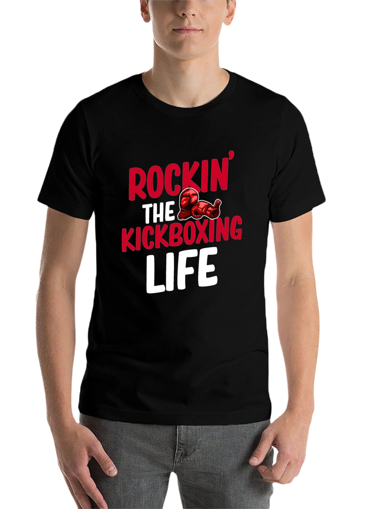Black Rockin' Kickboxing Life Graphic Tee view 7