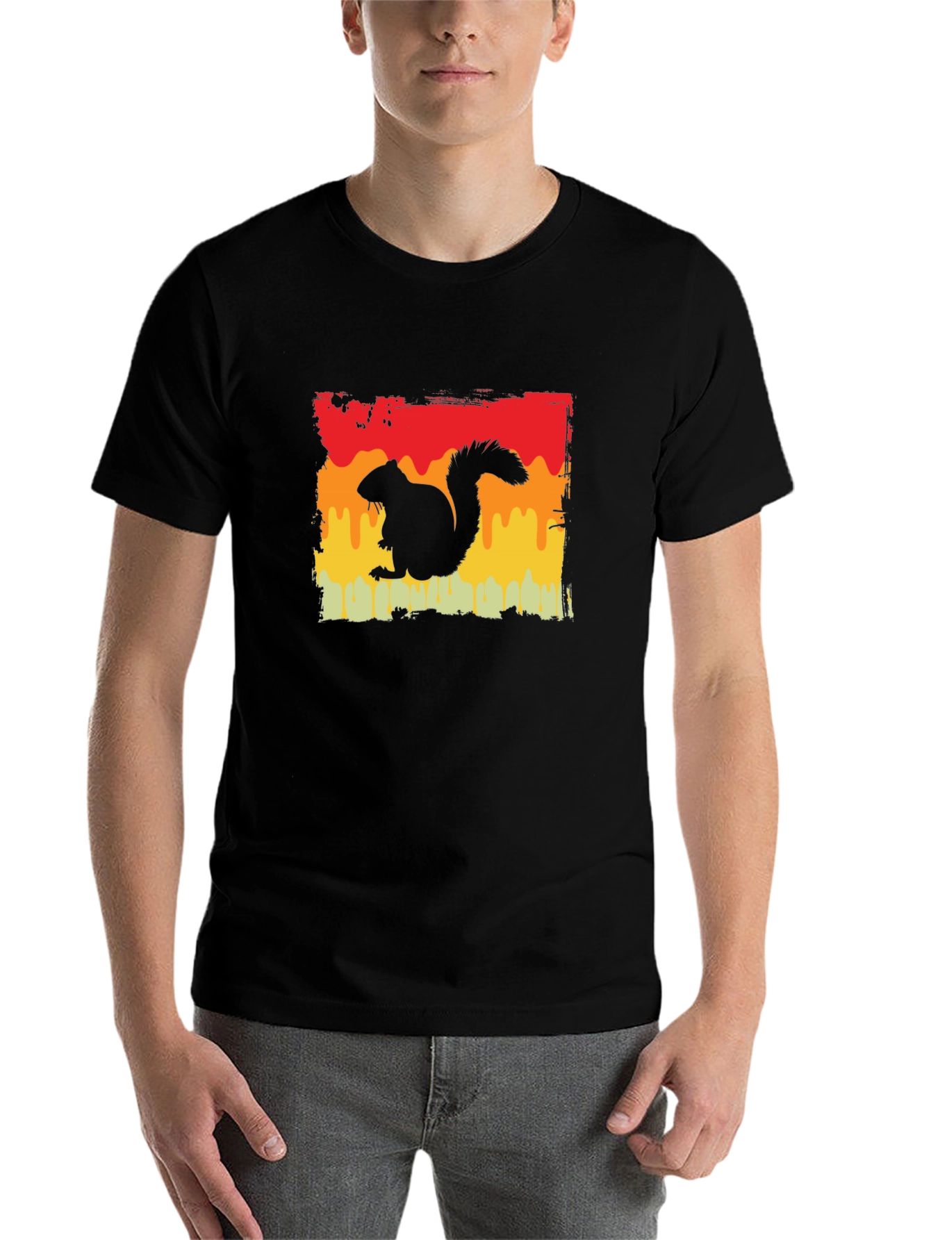 Black Retro Squirrel Graphic Tee - Black view 7