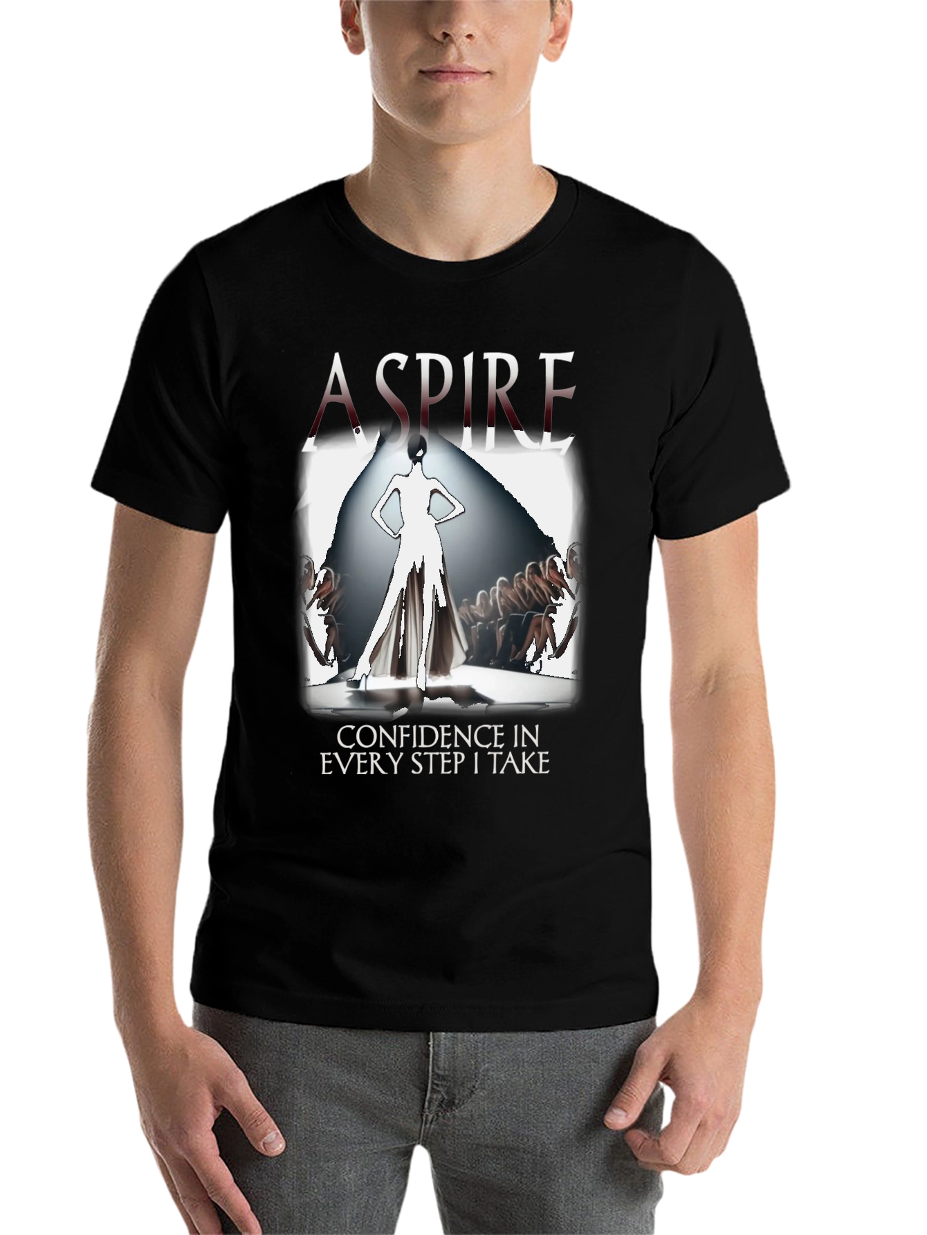 Black Aspire Confidence Graphic T-Shirt - Unisex view 7