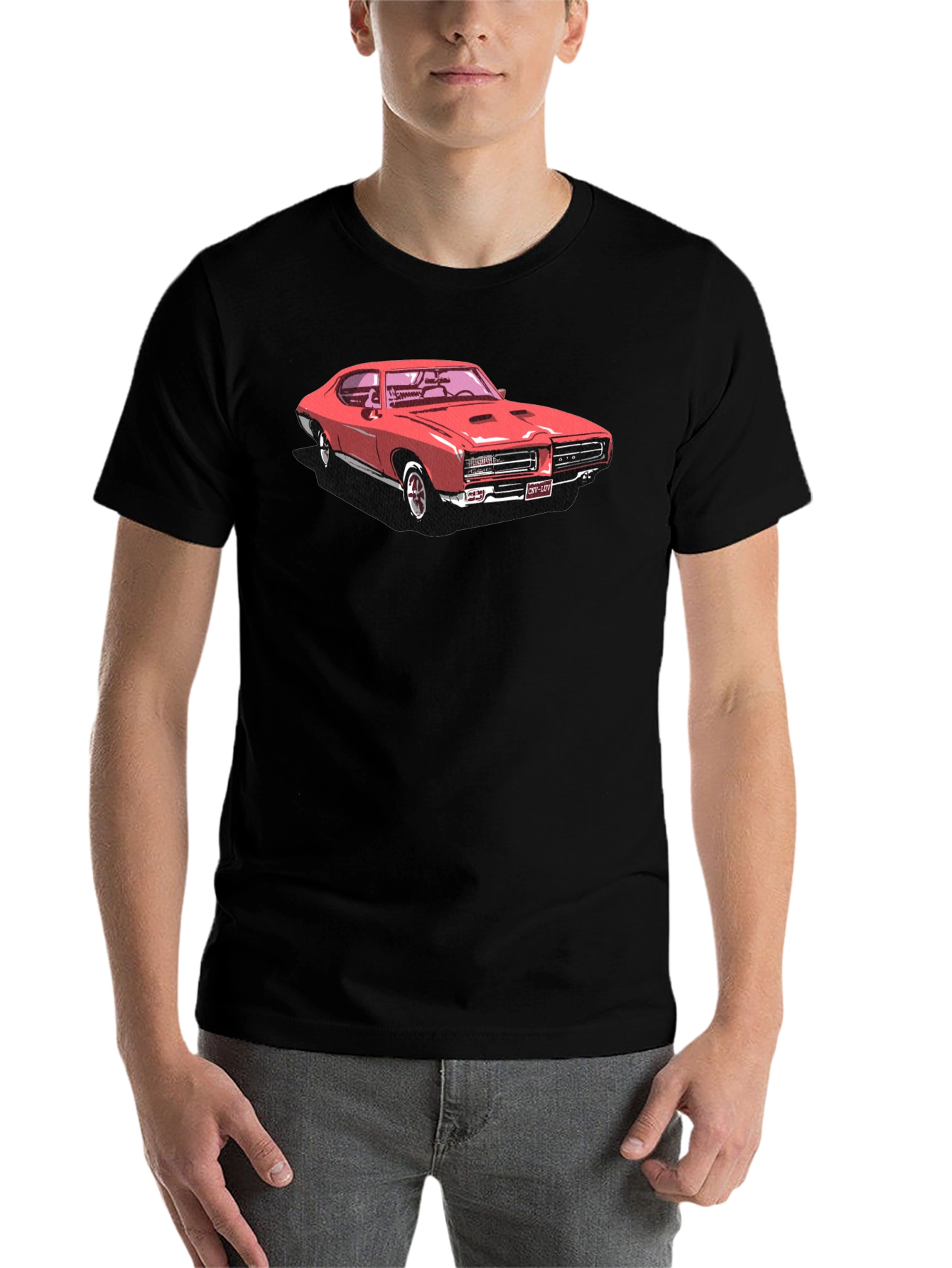 Black Classic Car Graphic Tee - Black view 7