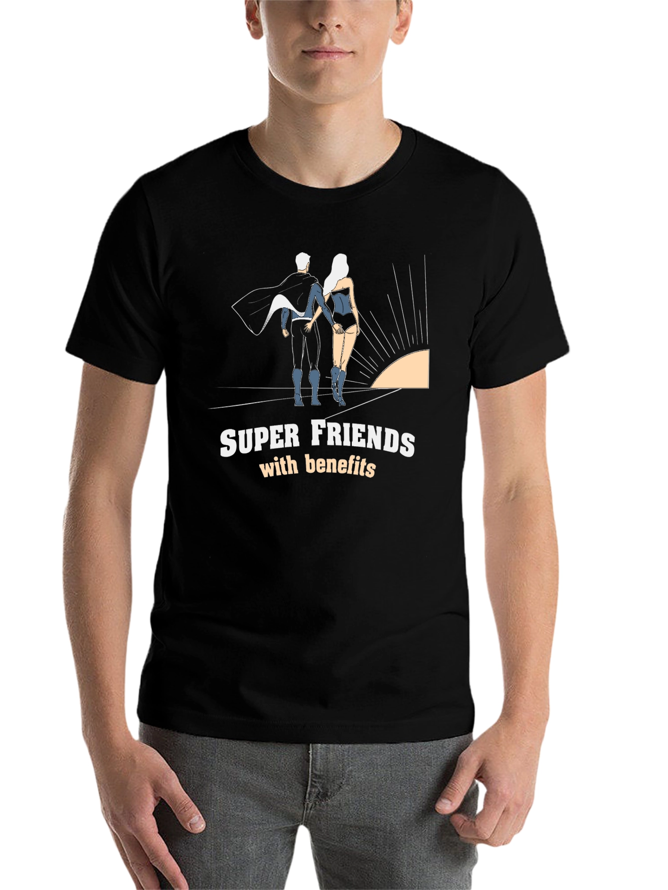 Black Super Friends with Benefits T-Shirt view 7