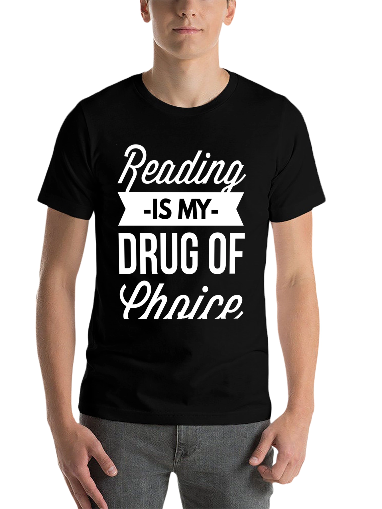 Black Reading Is My Drug Choice T-Shirt view 7