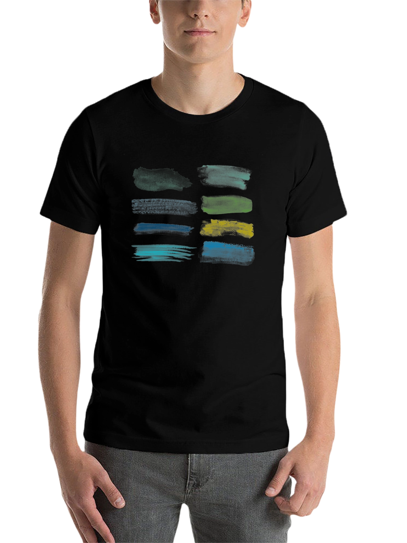 Black Brush Stroke Graphic Tee - Artistic Design view 7
