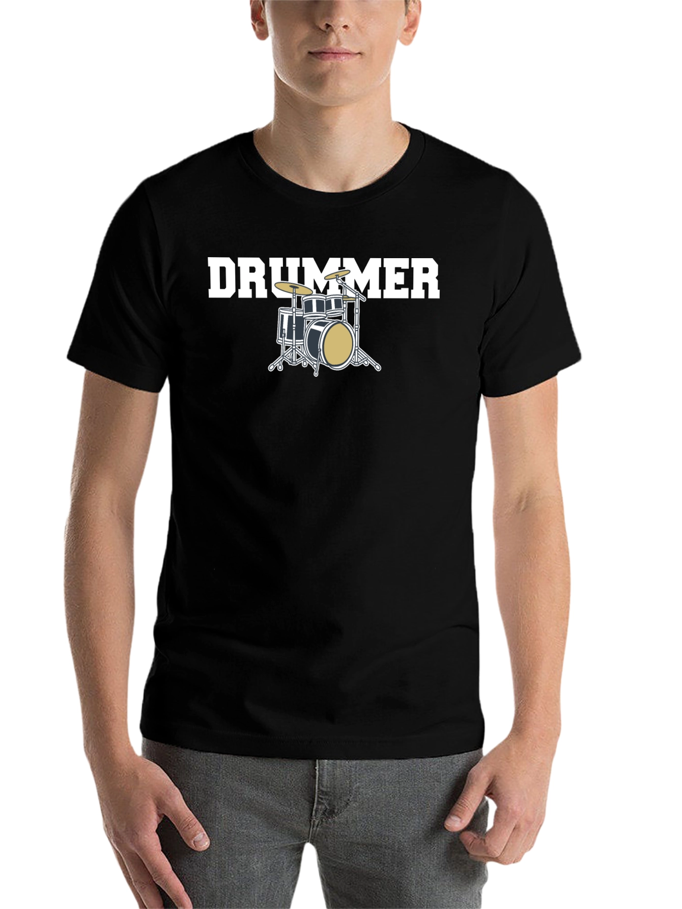 Black Drummer T-Shirt - Music Lover Tee view 7