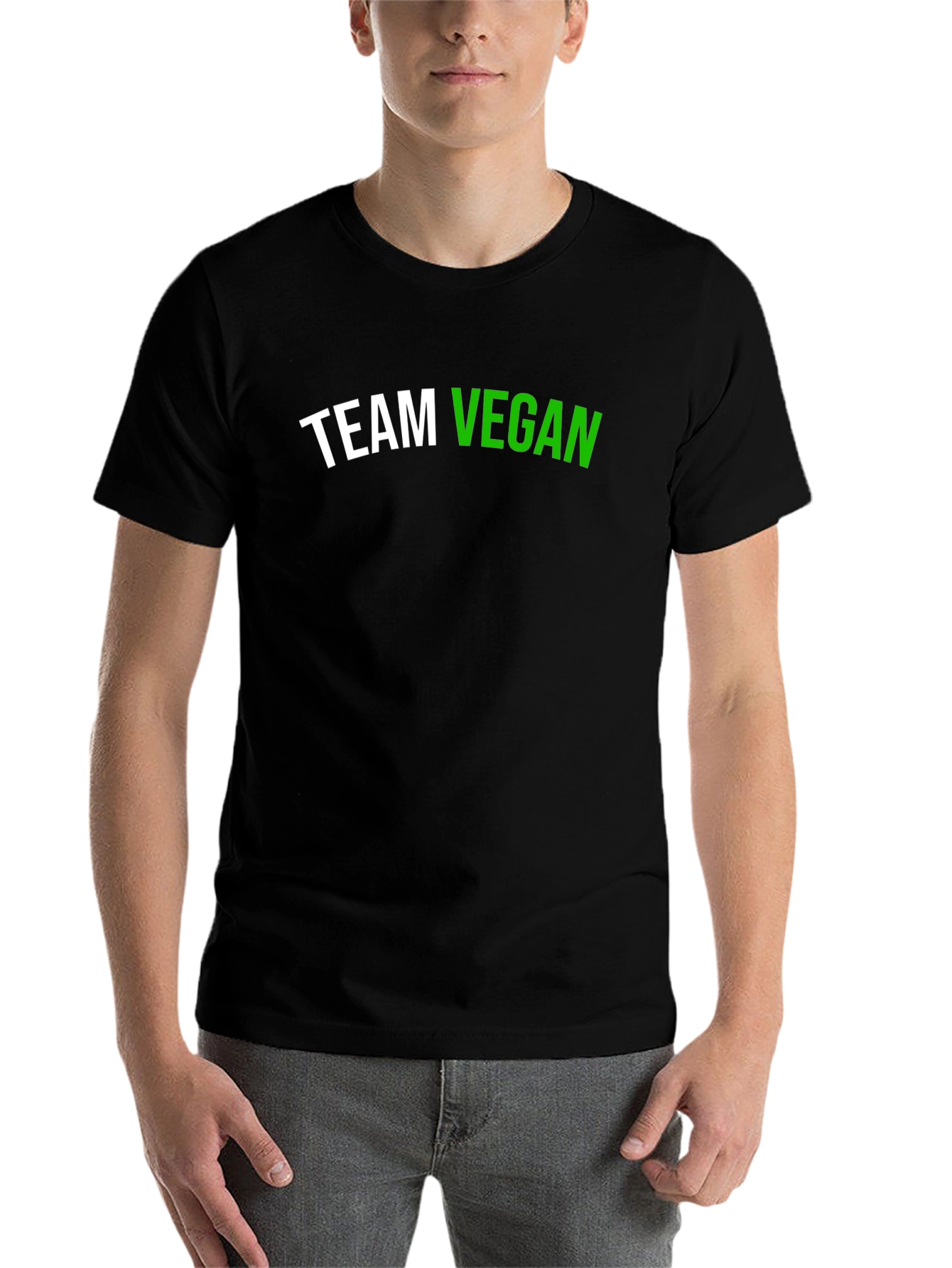 Black Team Vegan Graphic T-Shirt - Black view 7