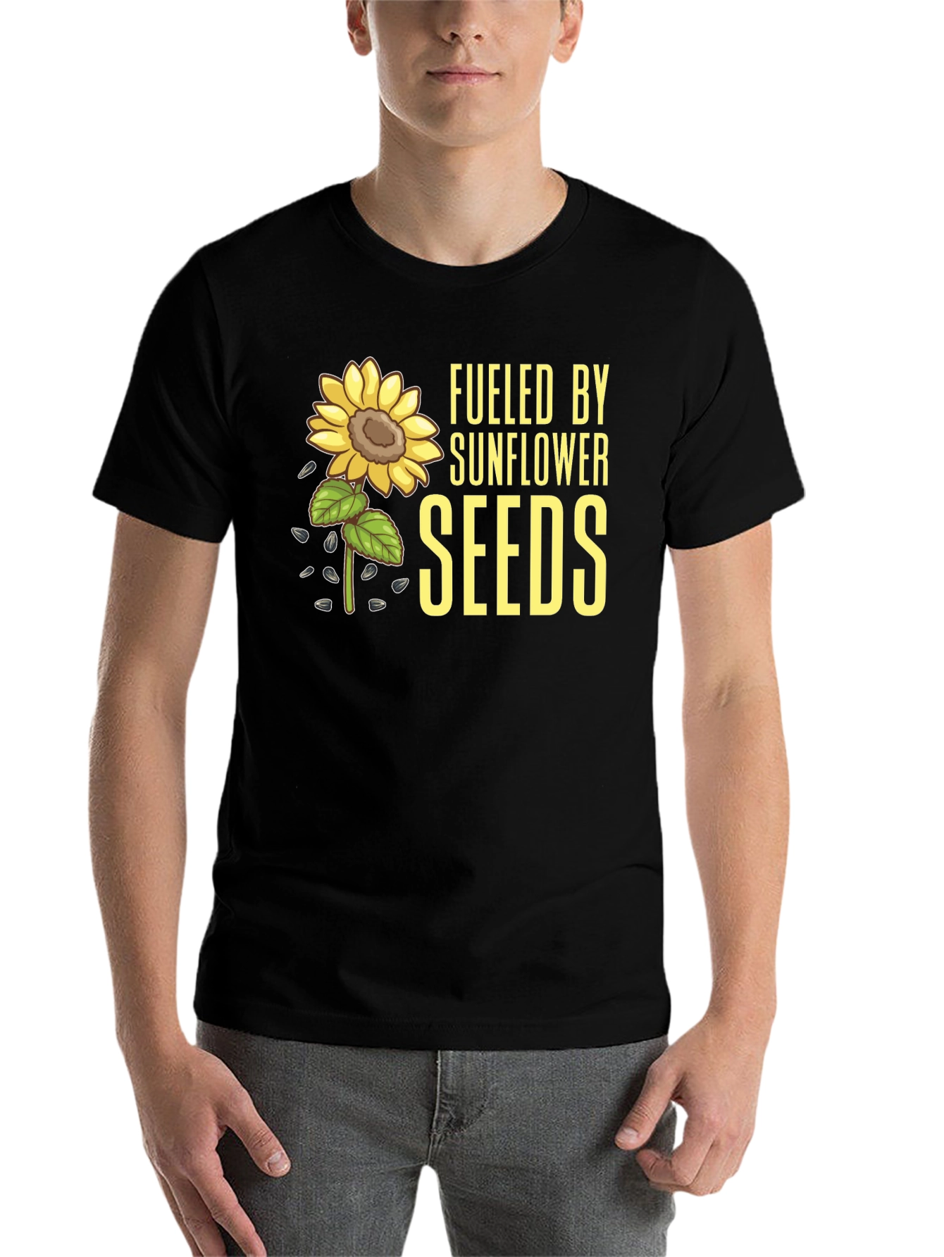 Sunflower Seeds Graphic Tee - Black Cotton T-Shirt - 7