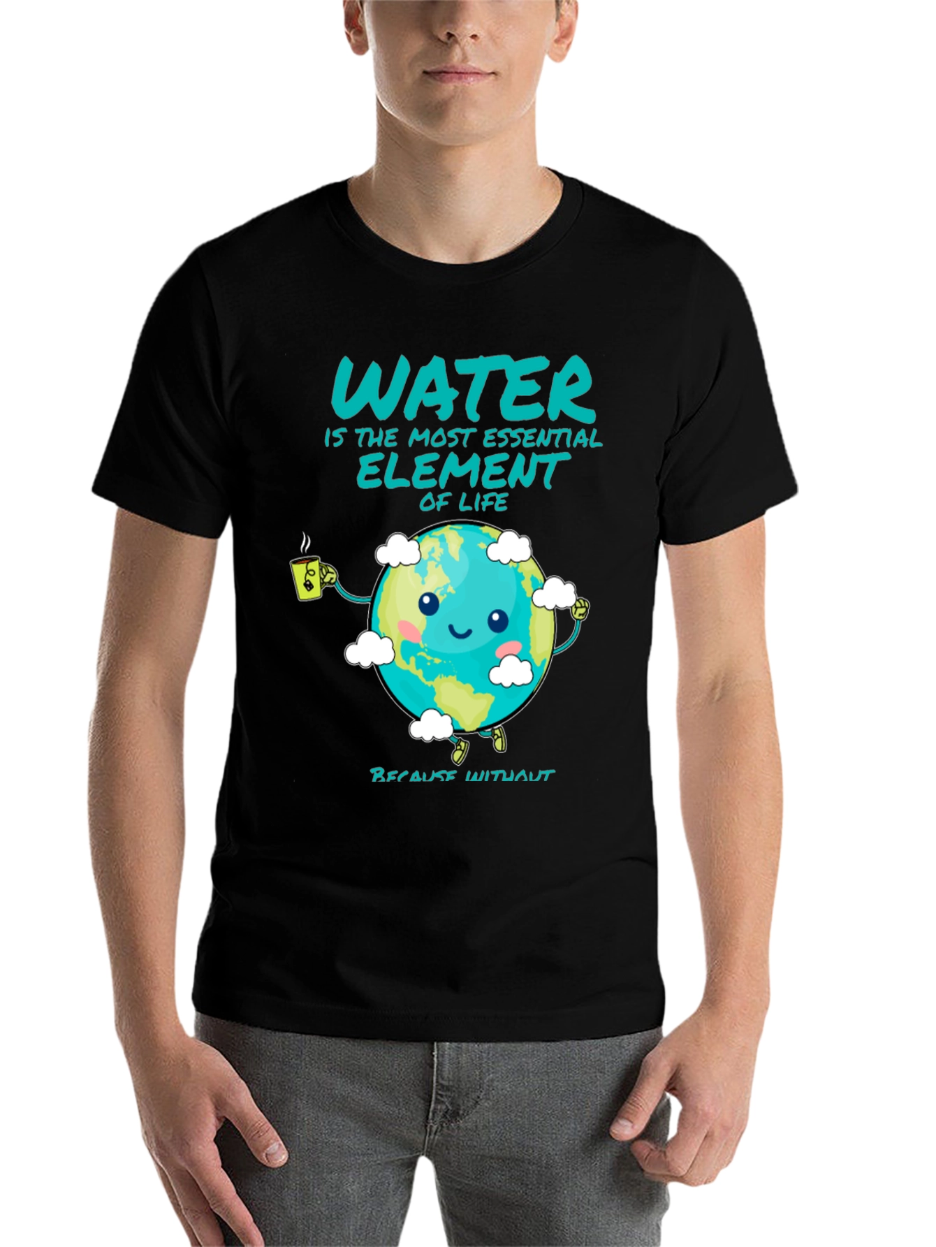 Black Essential Water Element Graphic Tee view 7