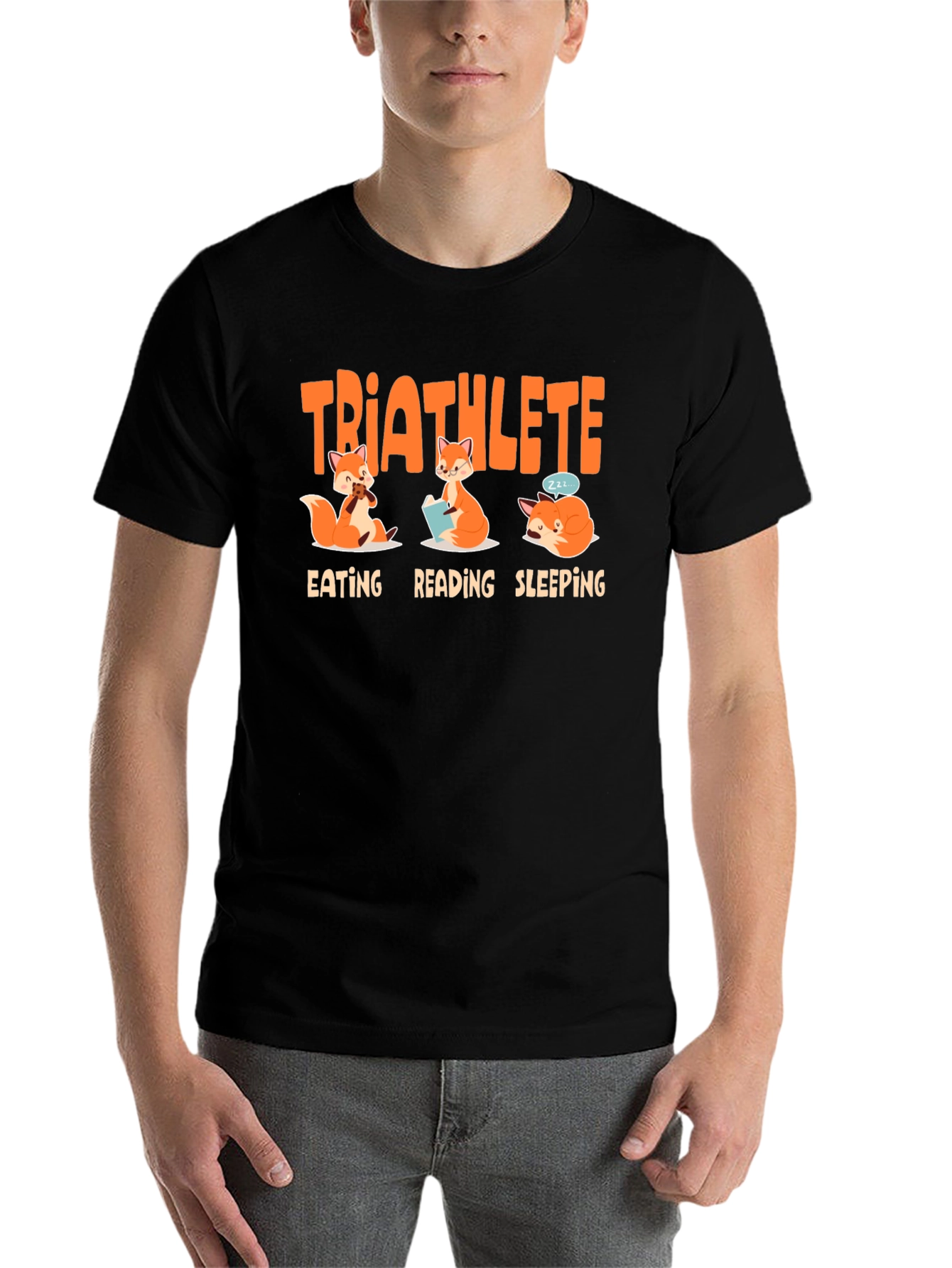 Black Triathlete Fox Graphic Tee view 7