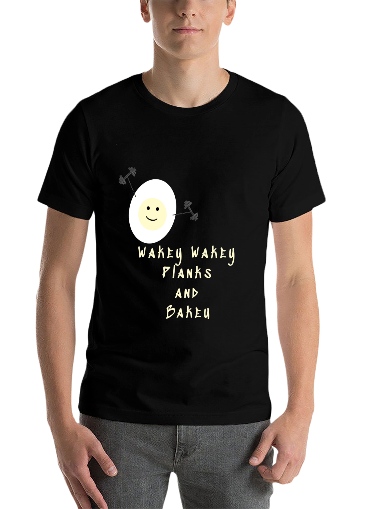 Black Wakey Wakey Planks & Bakey Black Graphic Tee view 7