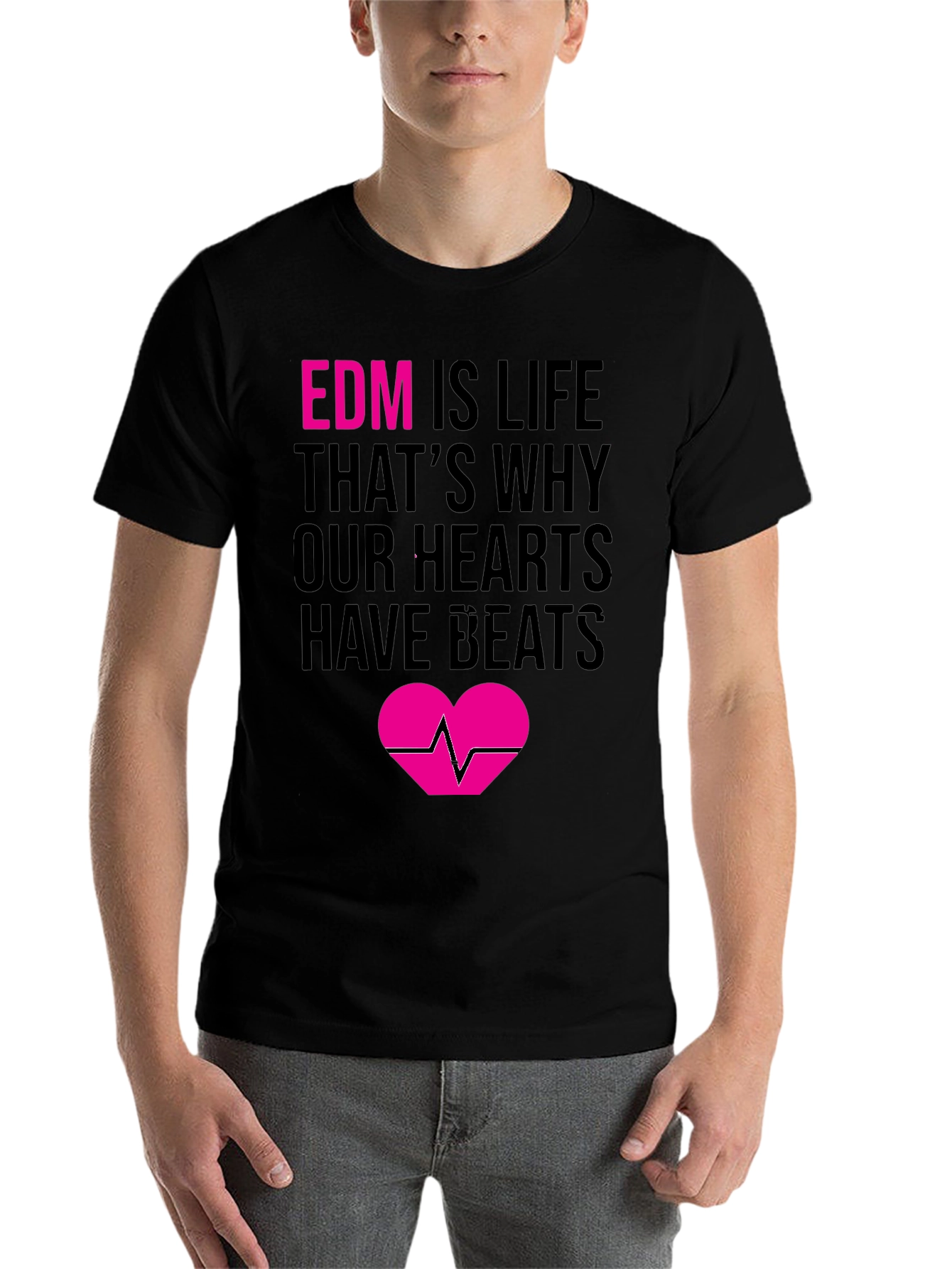 Black EDM is Life Graphic Tee - Music Lover T-Shirt view 7
