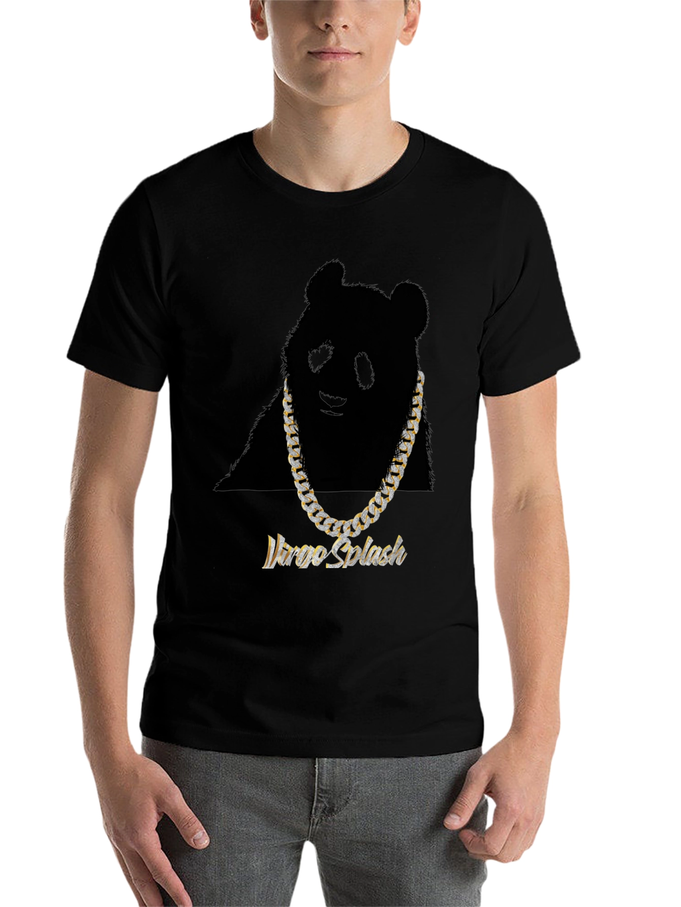 Black Panda Bling Graphic Tee view 7