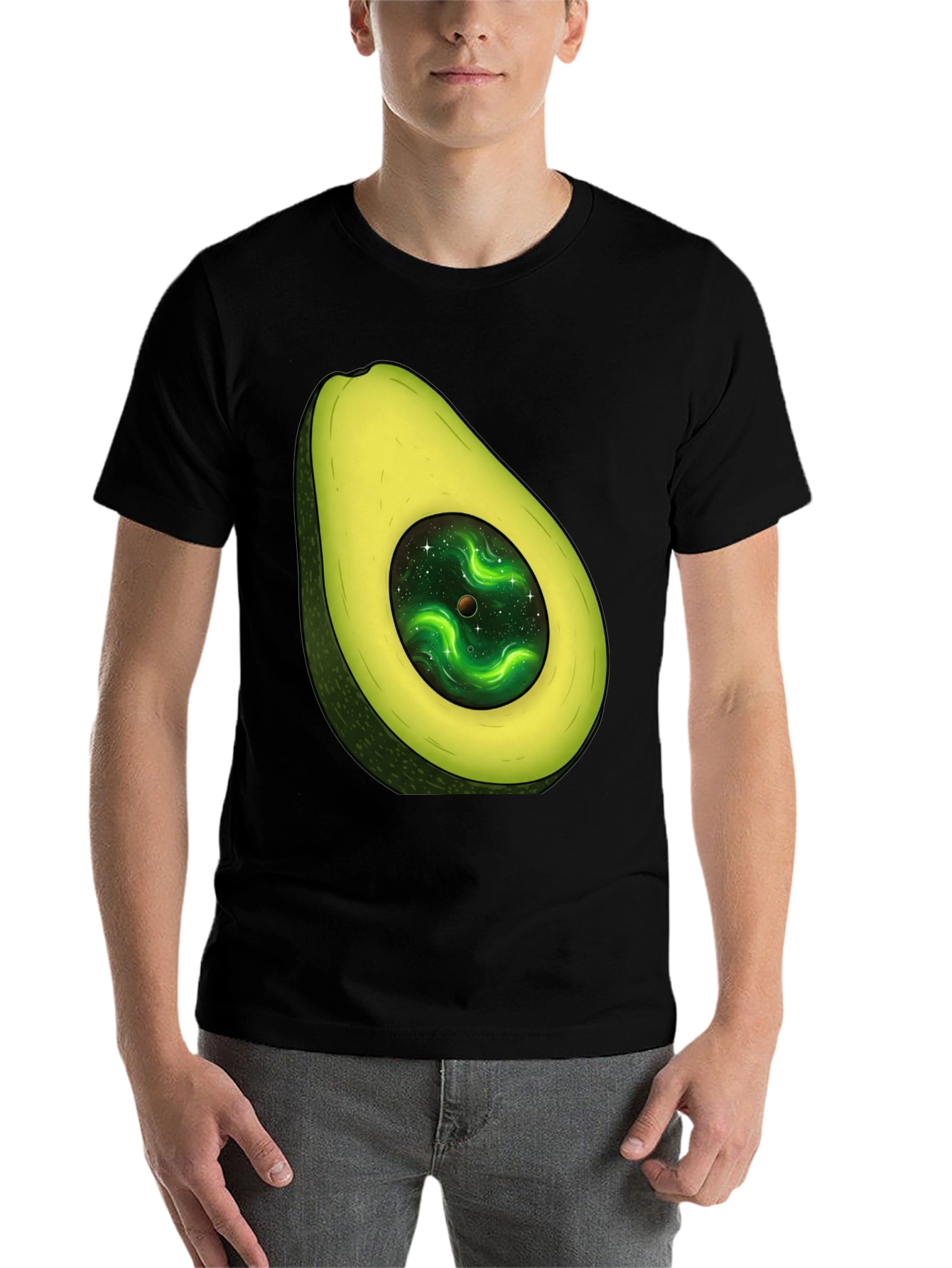Black Avocado Galaxy T-Shirt - Stylish Unisex Graphic Tee view 7