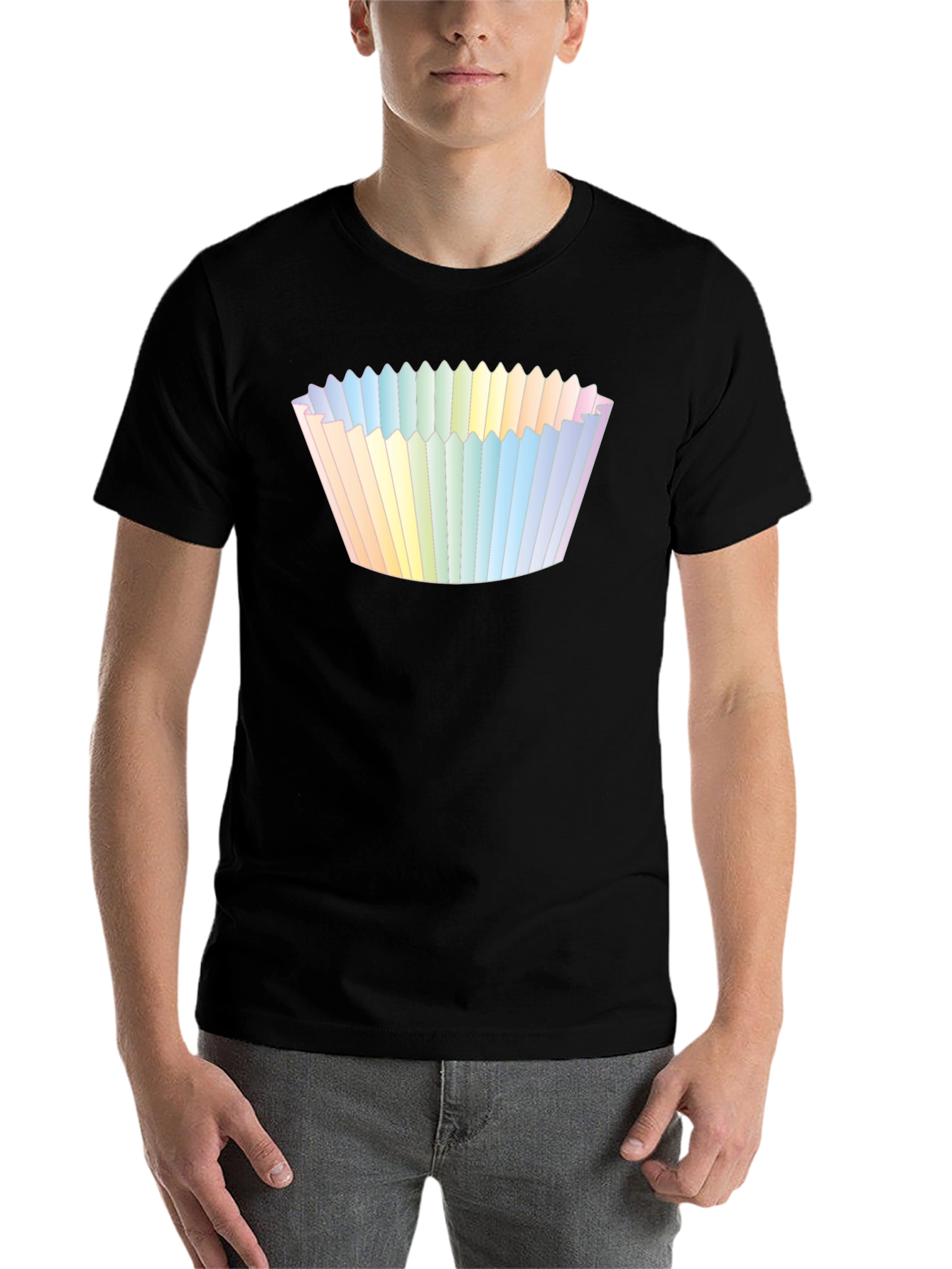 Black Cupcake Liner Graphic Tee - Black Cotton T-Shirt view 7