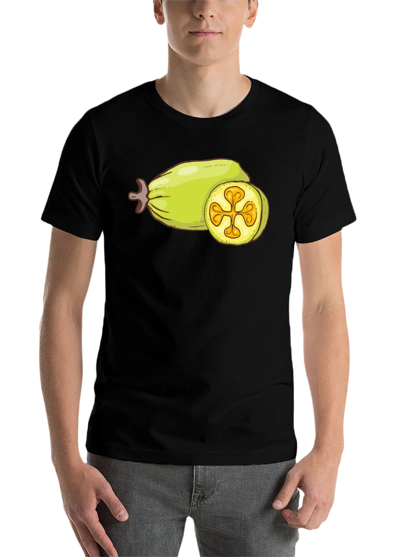 Black Feijoa Fruit Graphic Tee - Unique & Stylish view 7