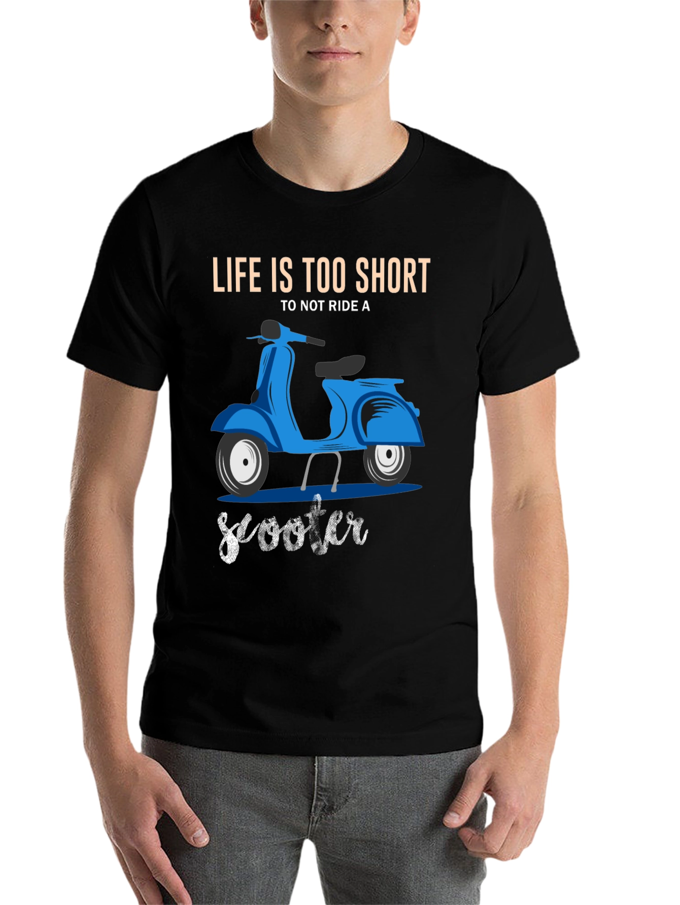 Black Life's Too Short Scooter T-Shirt view 7