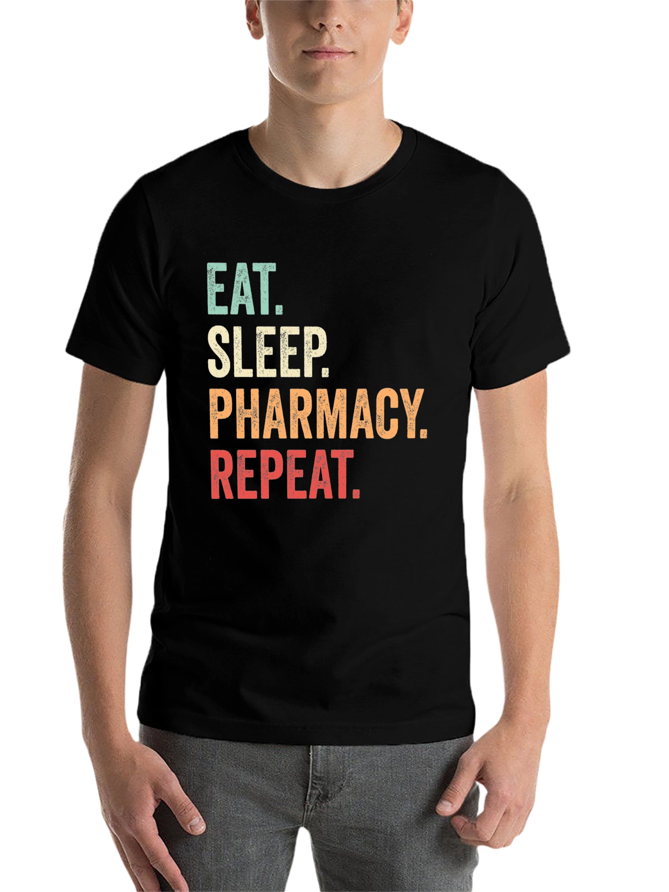 Black Eat Sleep Pharmacy Repeat T-Shirt view 7