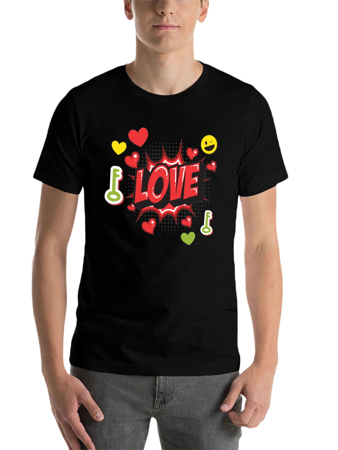 Black Love T-Shirt, Romantic Graphic Tee view 7