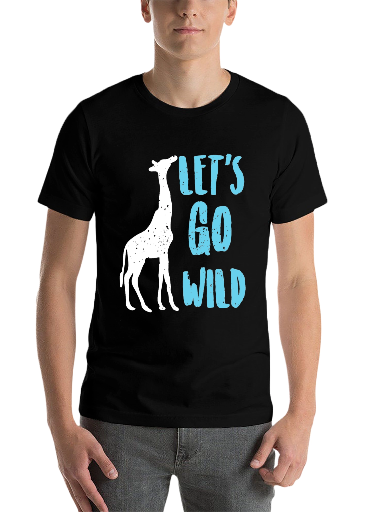 Black Let's Go Wild Giraffe Graphic Tee view 7