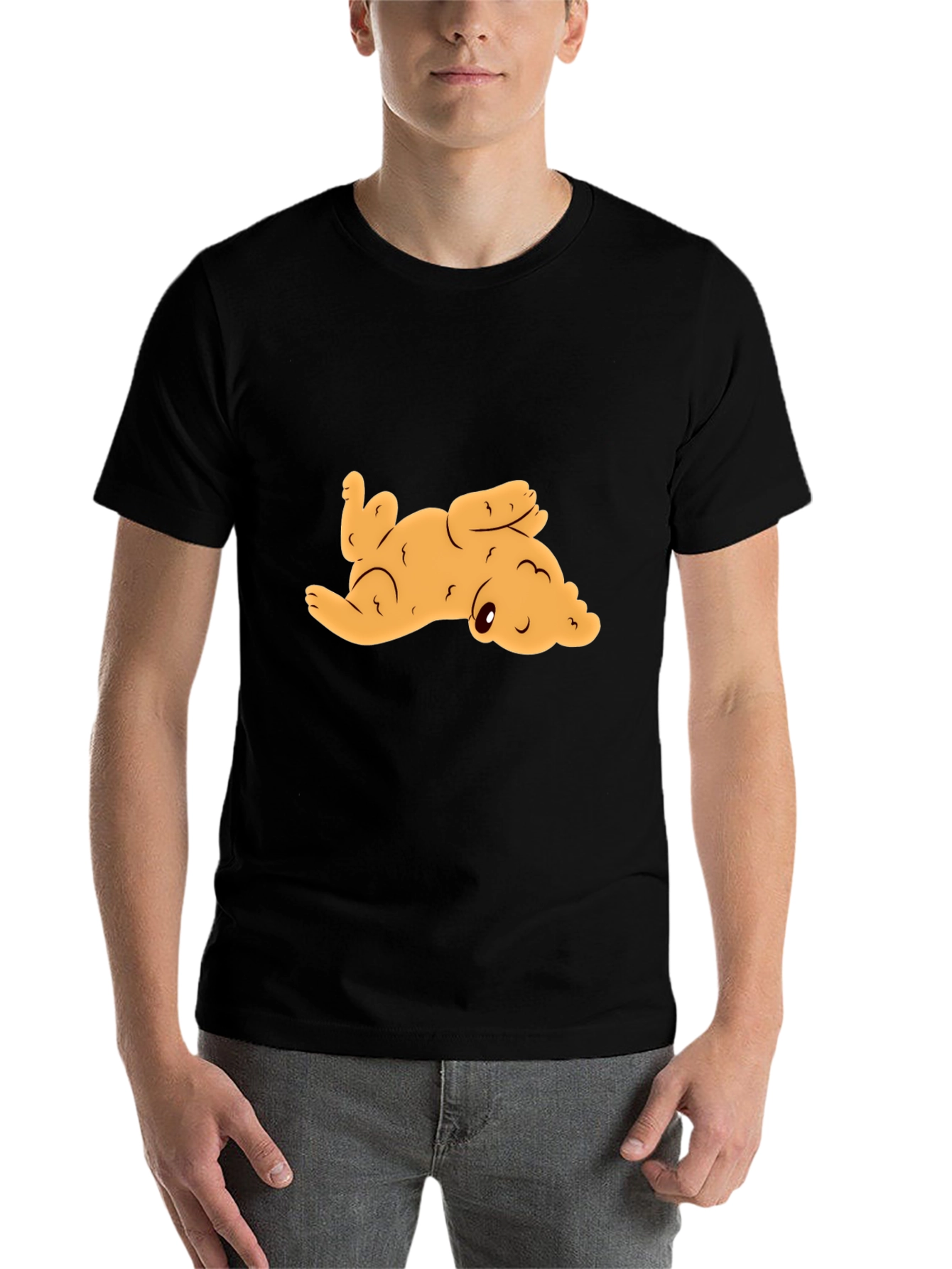 Black Cute Puppy Graphic Tee - Black view 7