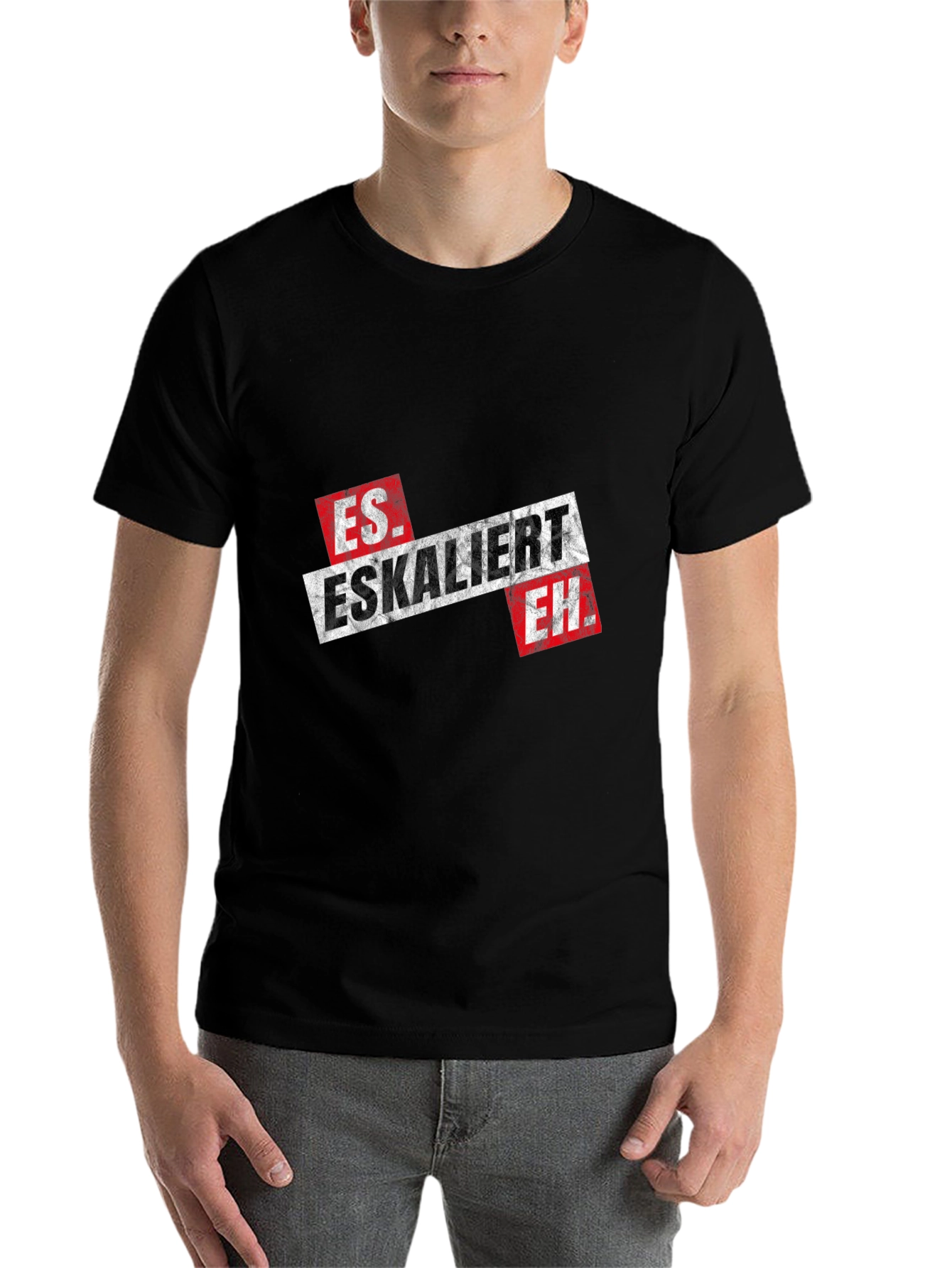 Black Es Eskaliert Eh Black Graphic Tee view 7