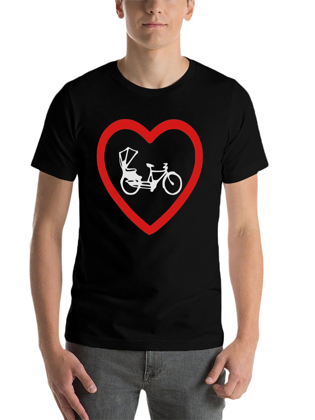 Black Heart Rickshaw Graphic Tee - Stylish Black T-Shirt view 7