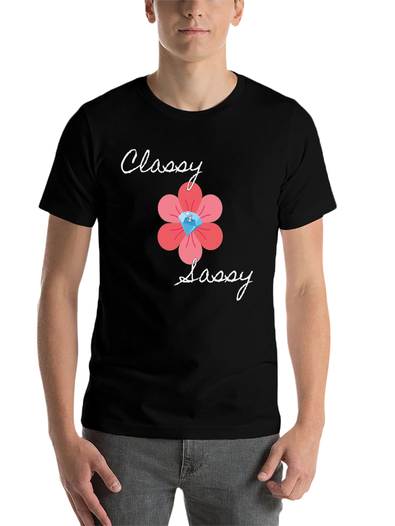 Black Classy Sassy Graphic Tee - Black Casual T-Shirt view 7