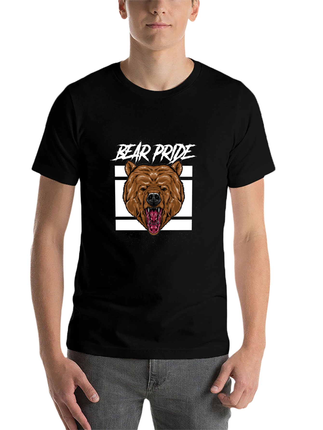 Black Bear Pride Graphic T-Shirt - Bold Animal Print view 7