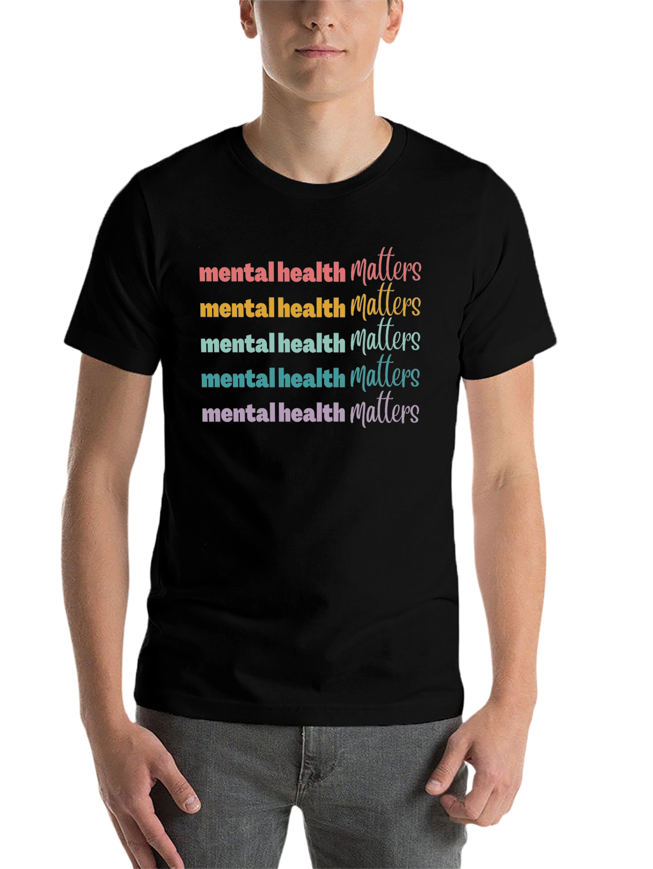 Black Mental Health Matters Graphic Tee - Black view 7