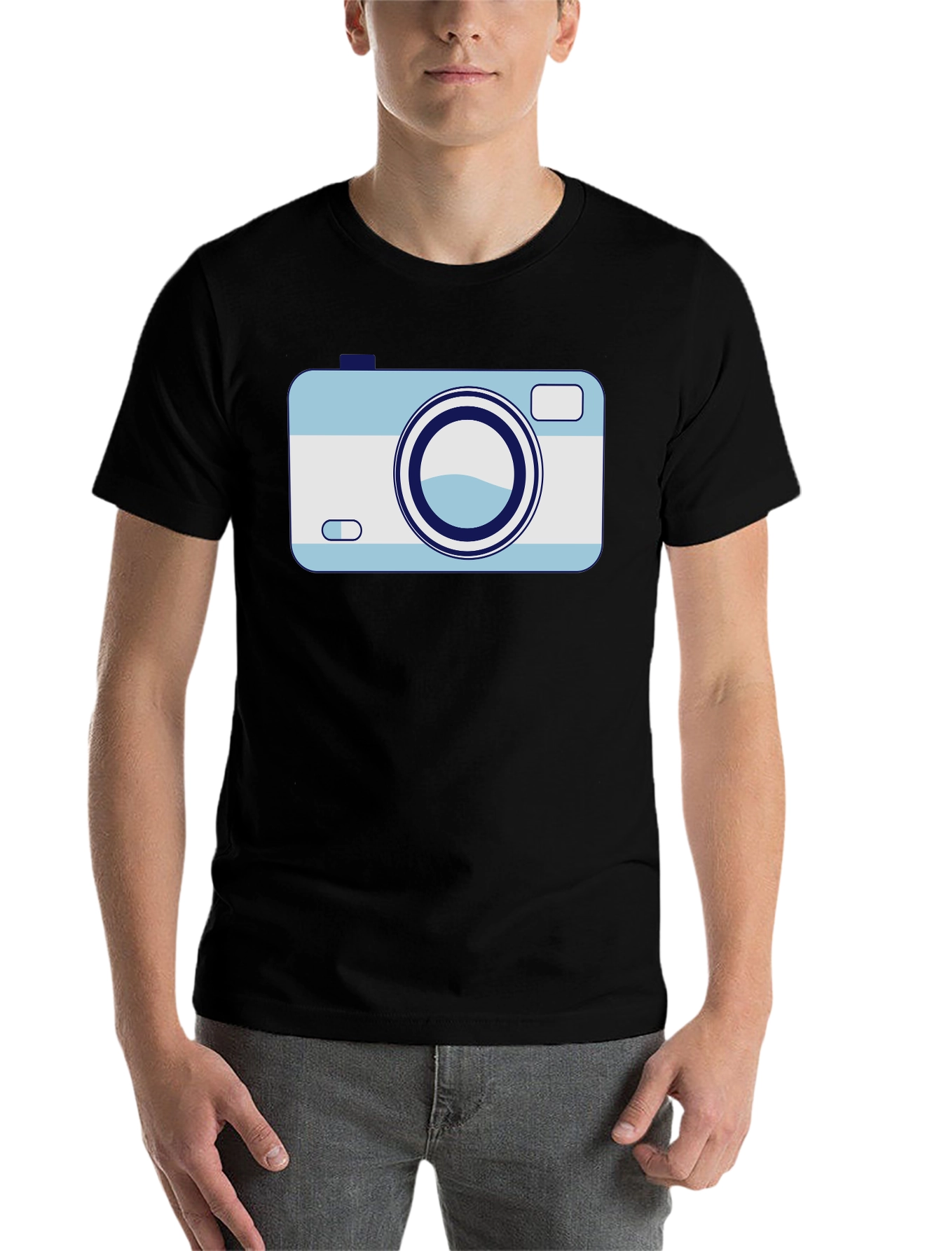 Black Retro Camera Graphic Tee - Black view 7