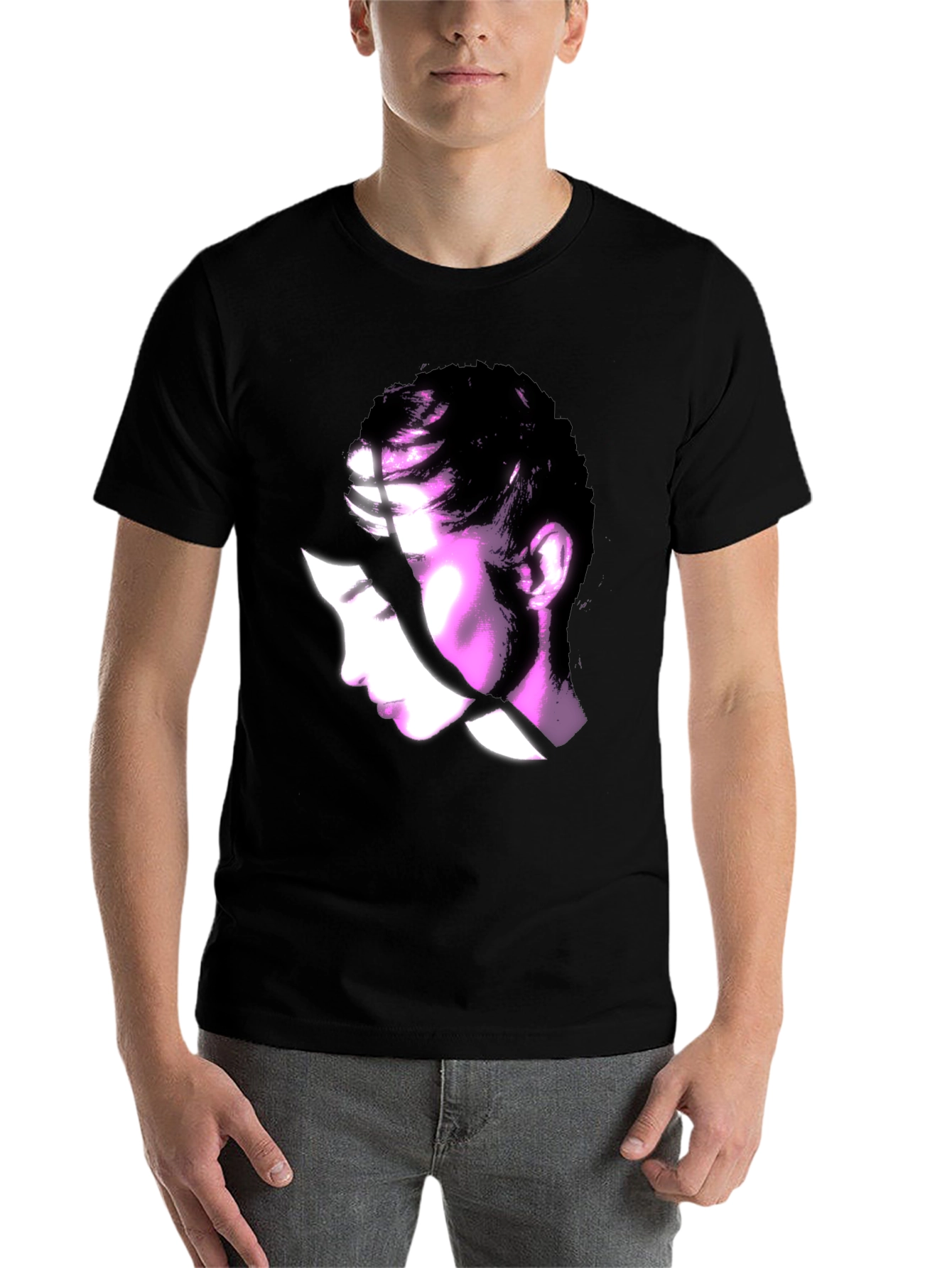 Black Abstract Woman Graphic Black T-Shirt view 7