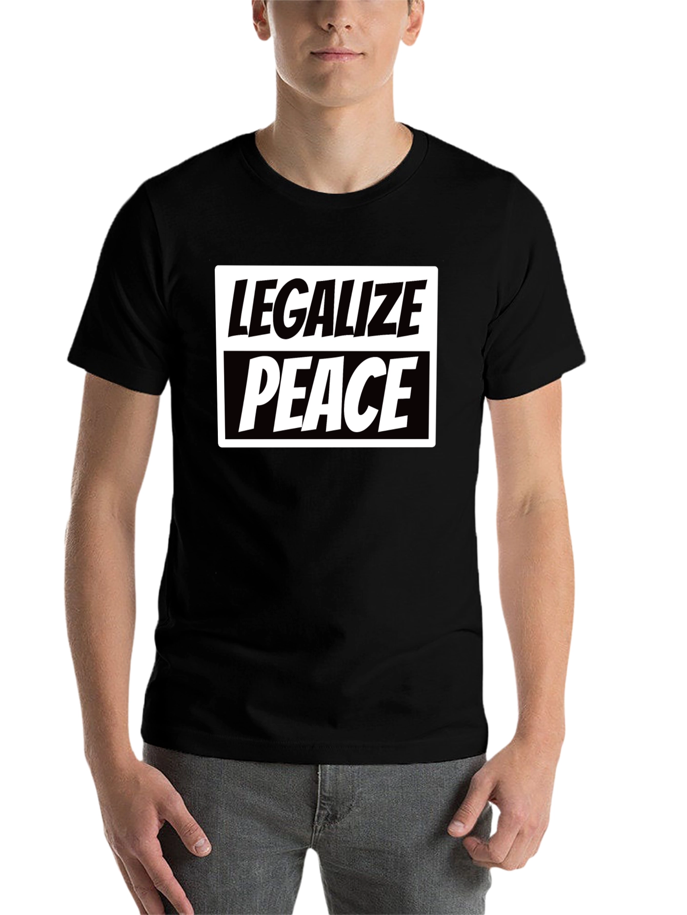 Black Legalize Peace Graphic T-Shirt - Black view 7