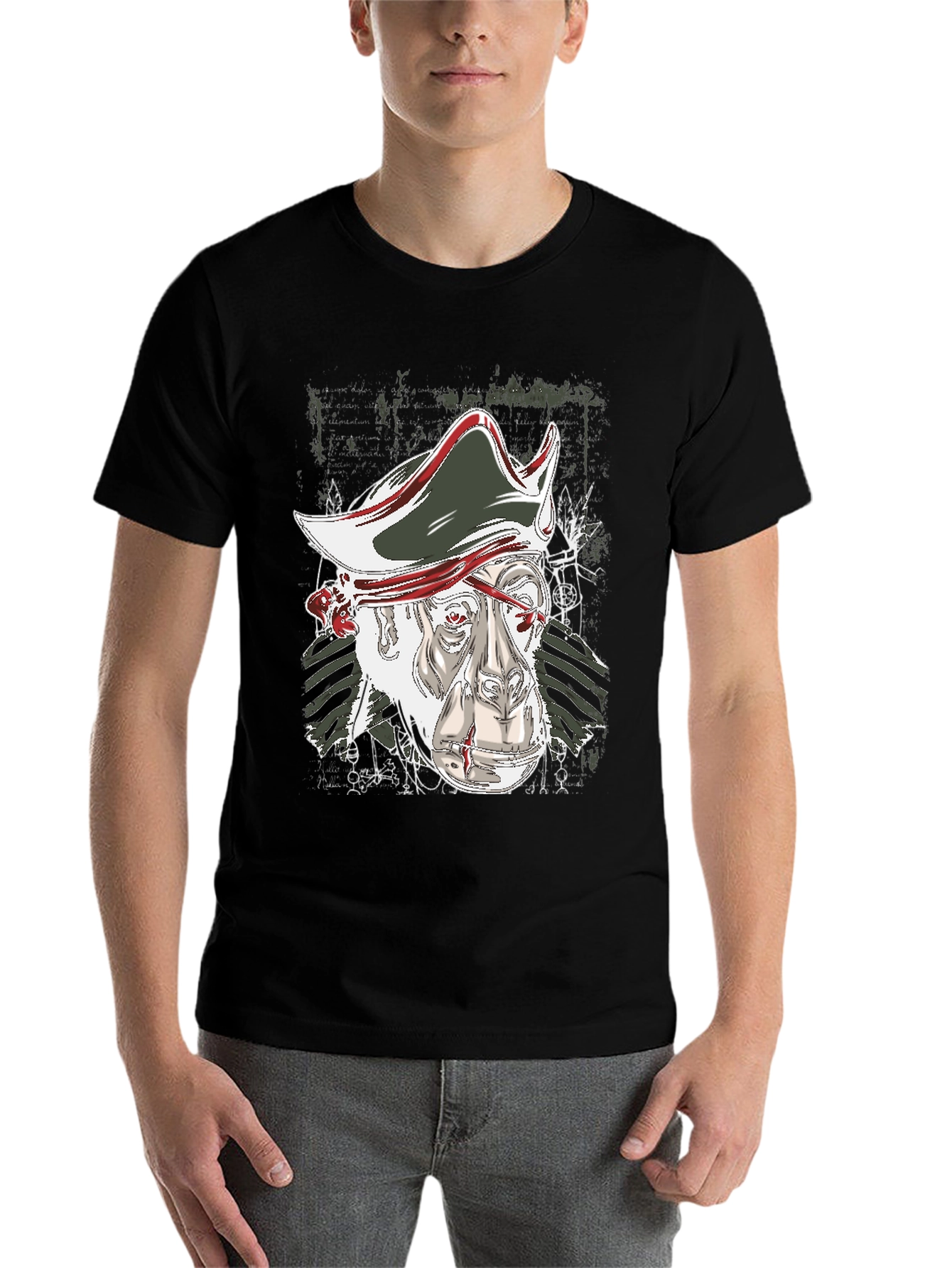 Black Pirate Monkey Graphic Tee view 7
