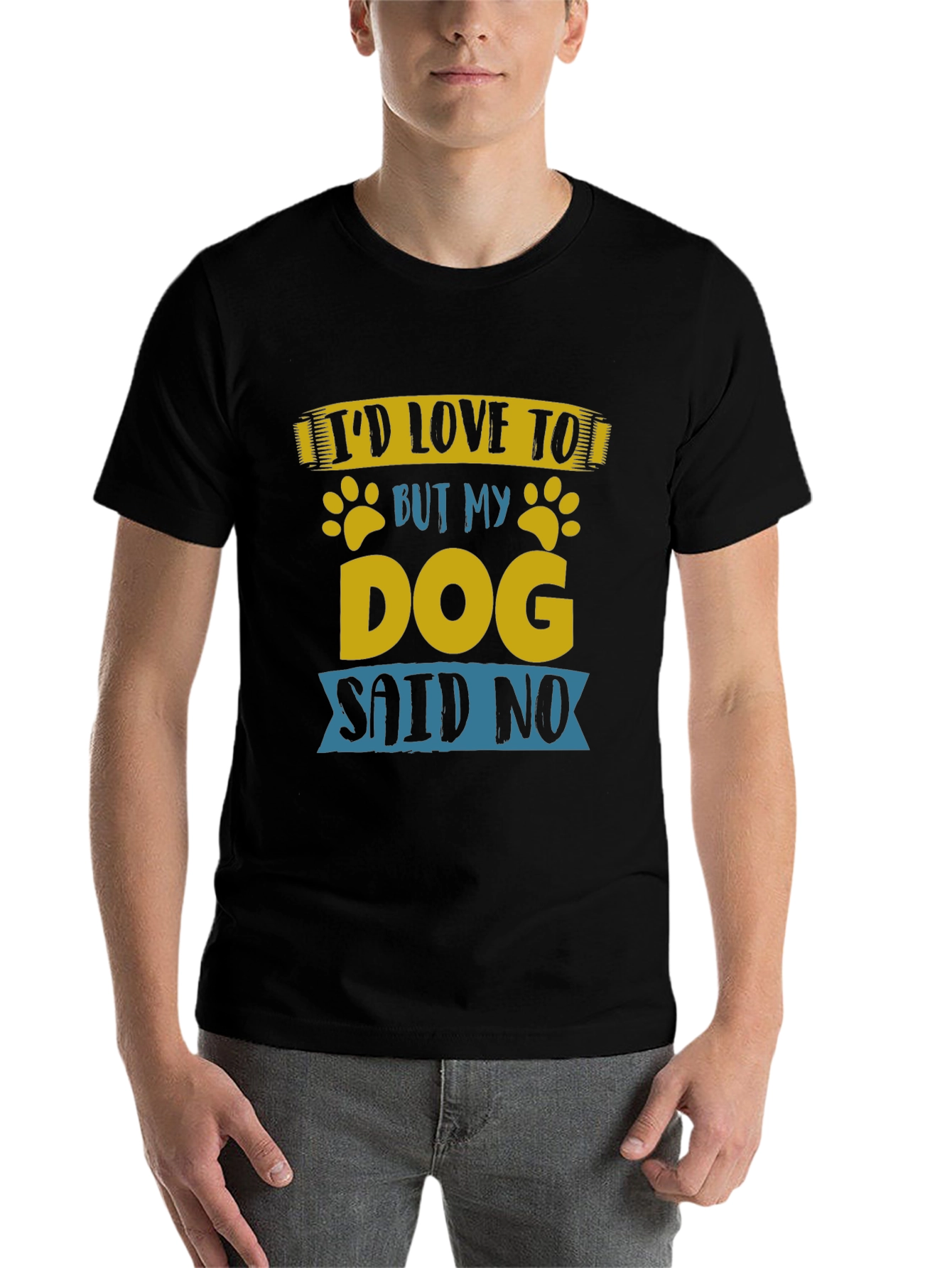 Black Funny Dog Lover T-Shirt - My Dog Said No view 7