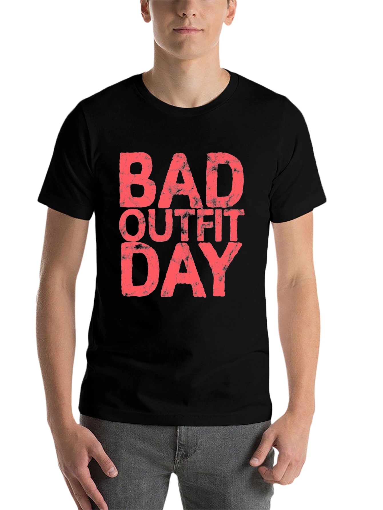Black Bad Outfit Day T-Shirt - Men's Black Tee view 7