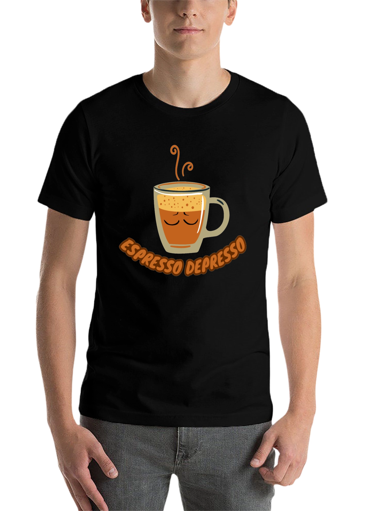 Black Espresso Depresso Funny Coffee T-Shirt view 7