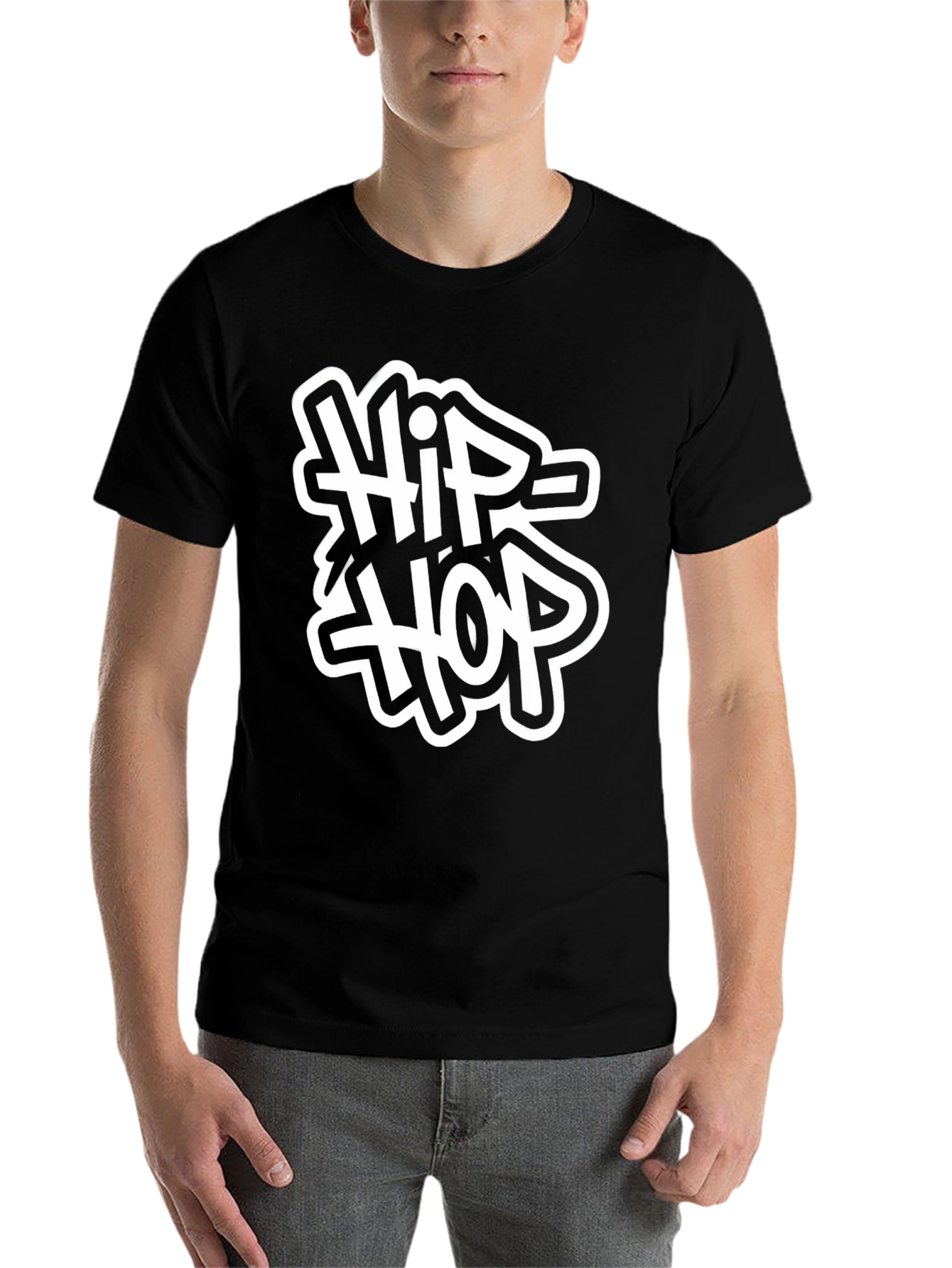 Black Hip Hop Graphic Tee - Black view 7