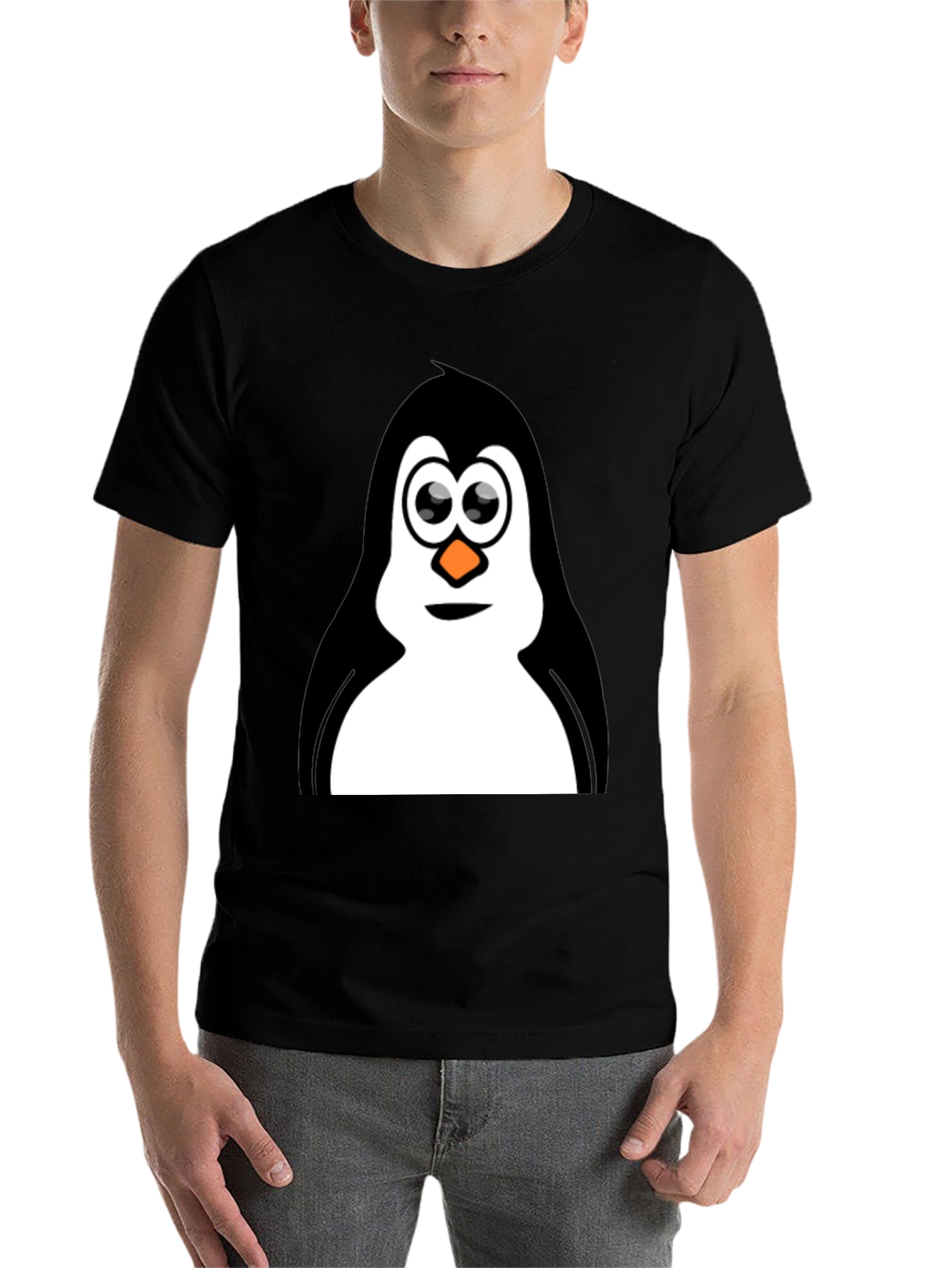 Black Penguin Graphic Tee - Black Cotton T-Shirt view 7