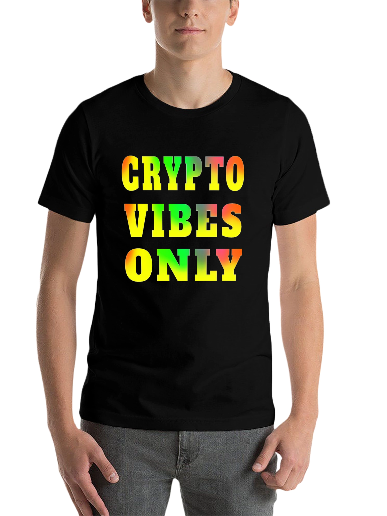 Black Crypto Vibes Only T-Shirt - Bold Graphic Tee view 7
