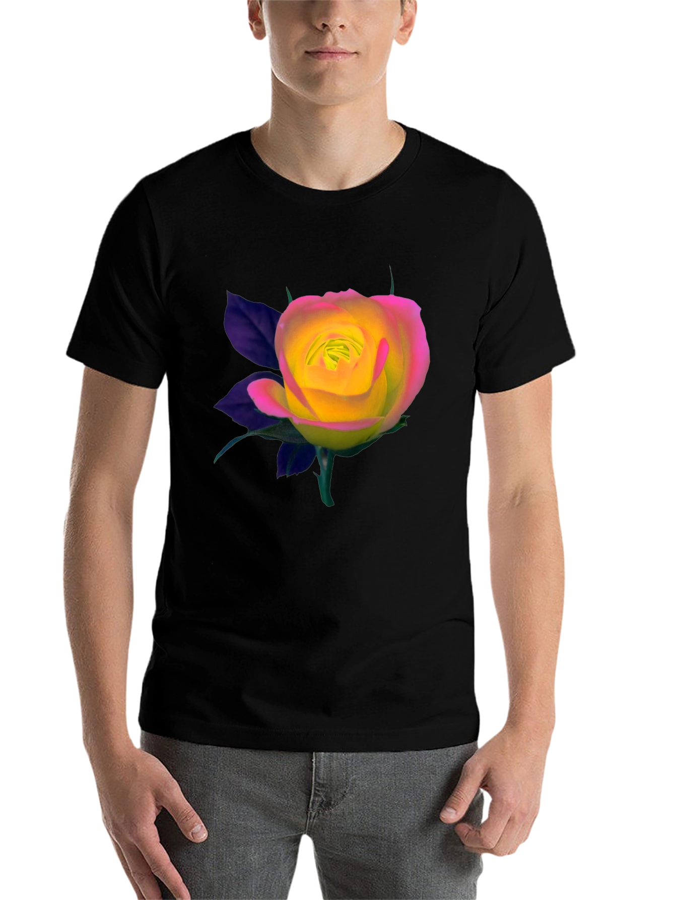 Black Rose Graphic Black T-Shirt view 7
