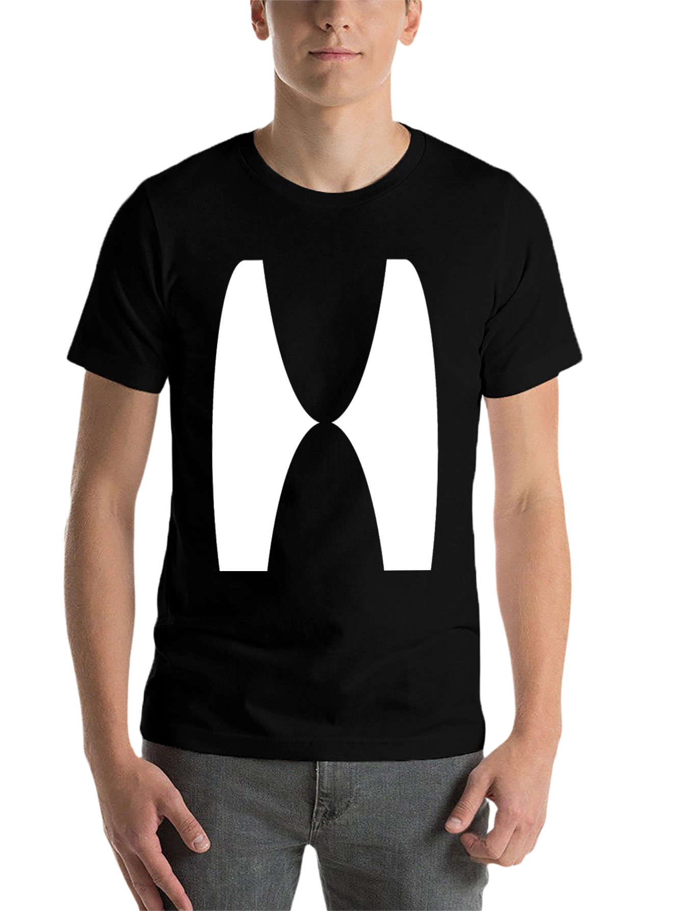 Black Abstract Graphic Tee - Modern Black T-Shirt view 7