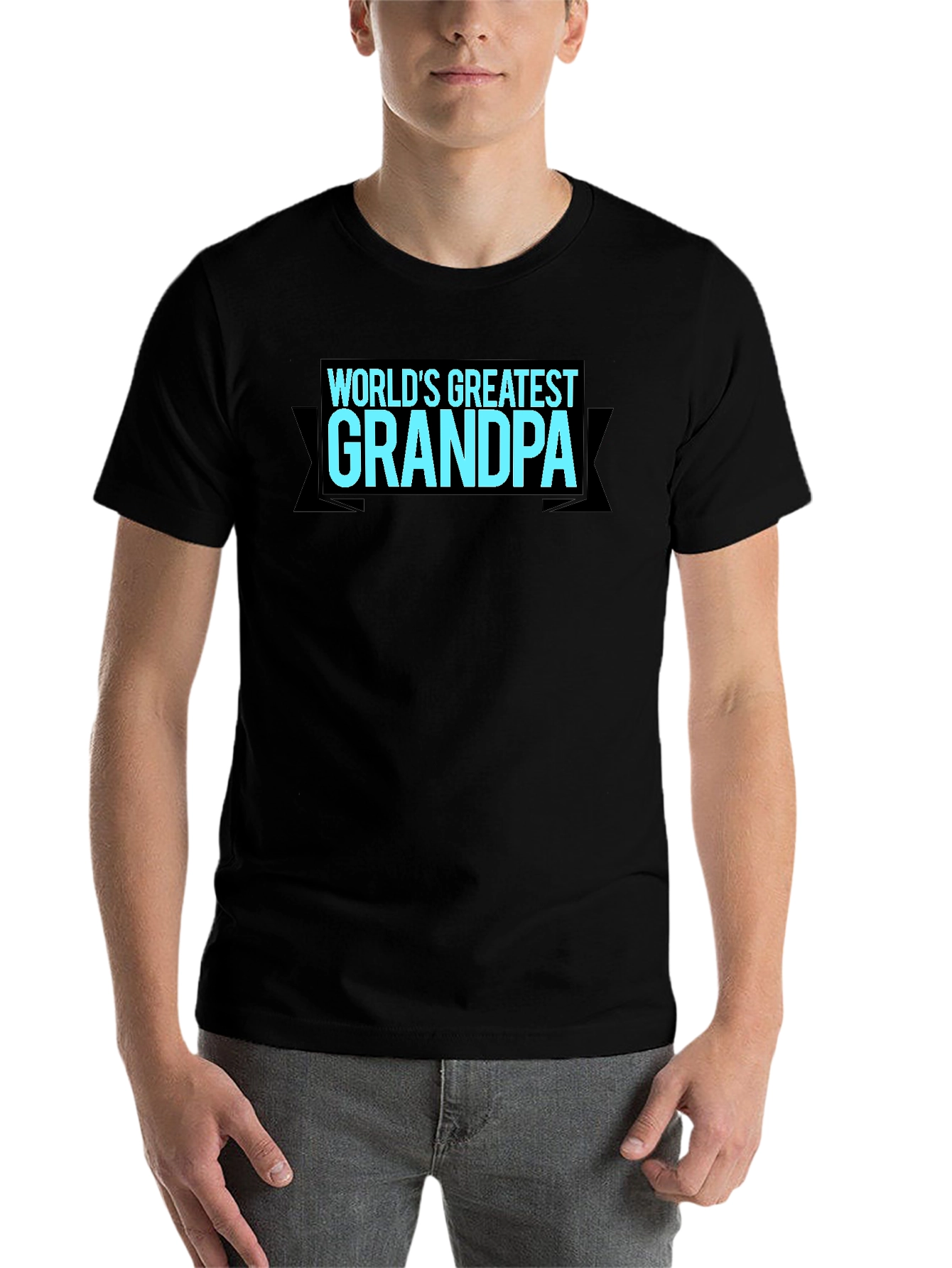 Black World's Greatest Grandpa T-Shirt - Black view 7