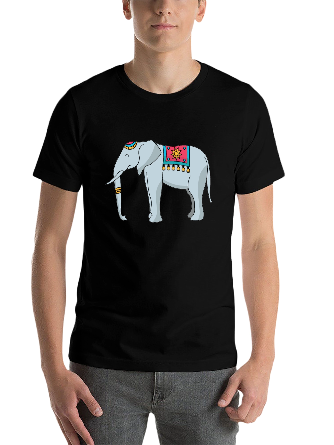 Black Elephant Graphic Tee - Black Cotton Blend view 7